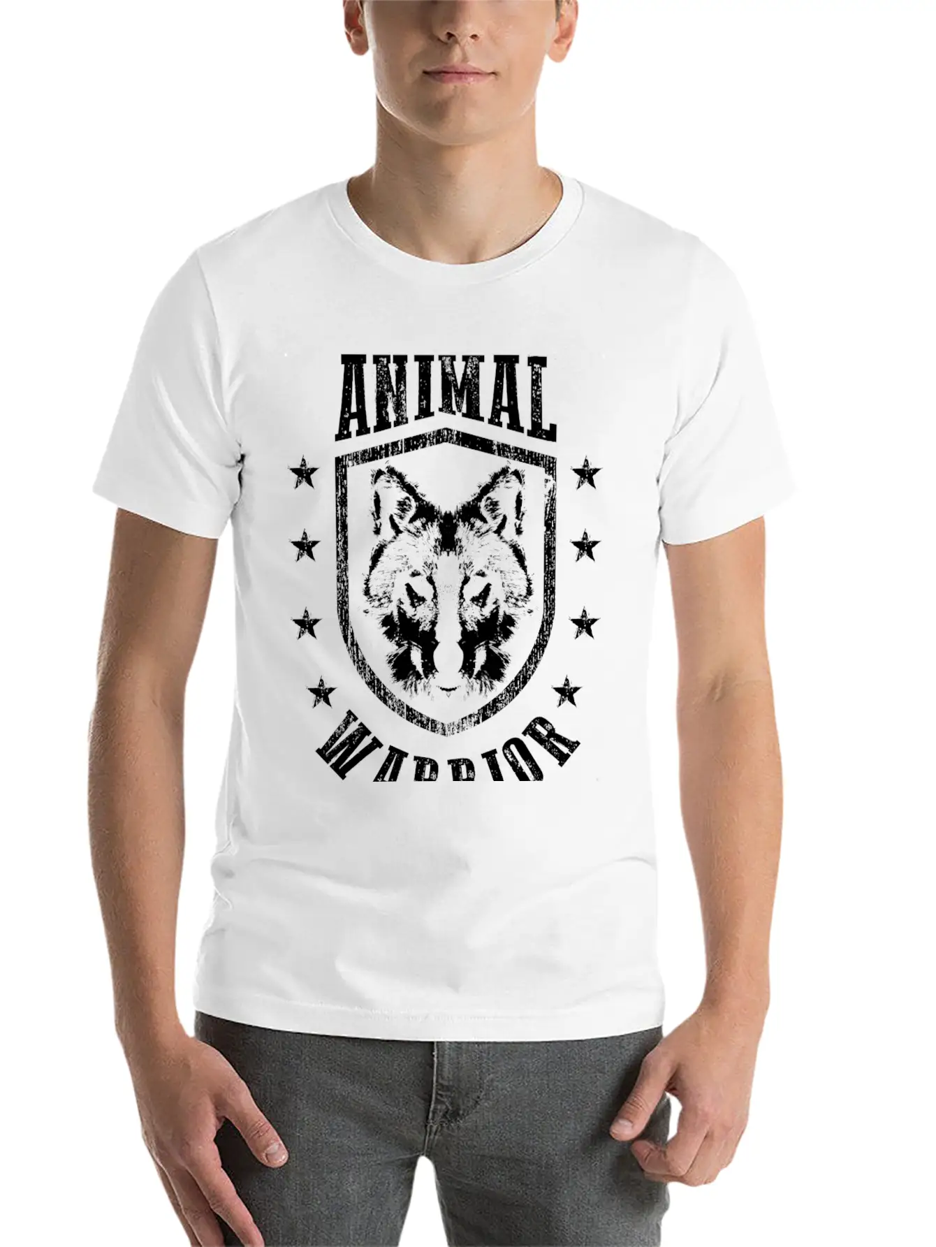 Animal Warrior Wolf Unisex Casual T-Shirt – Clean Design For Daily Comfort