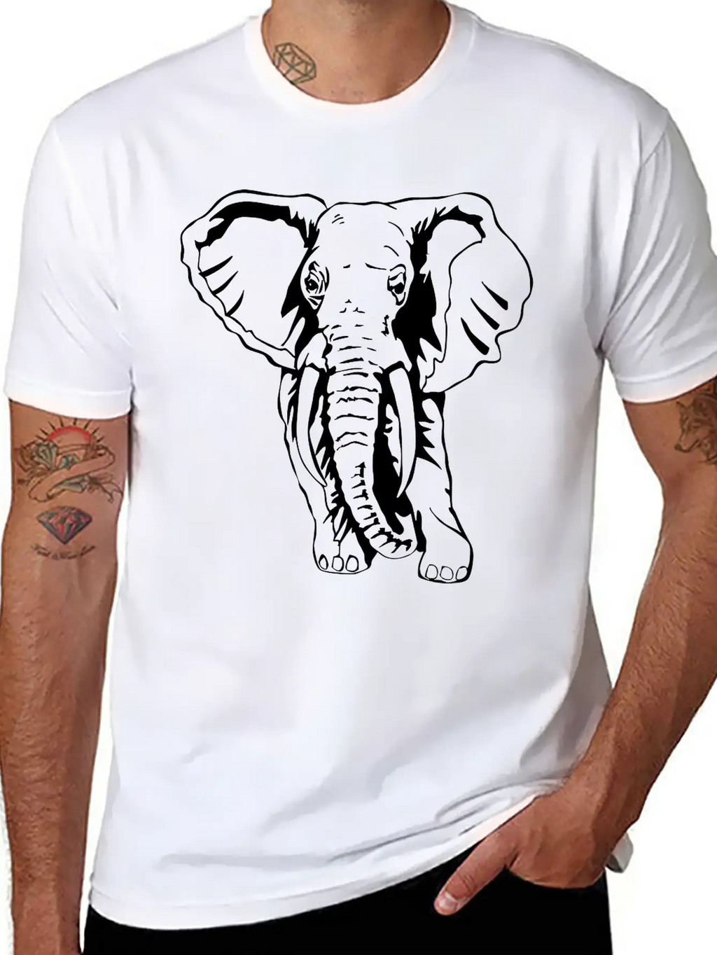 Animals Safari Elephant Bundle. Unisex Casual T-Shirt – Clean Design For Daily Comfort