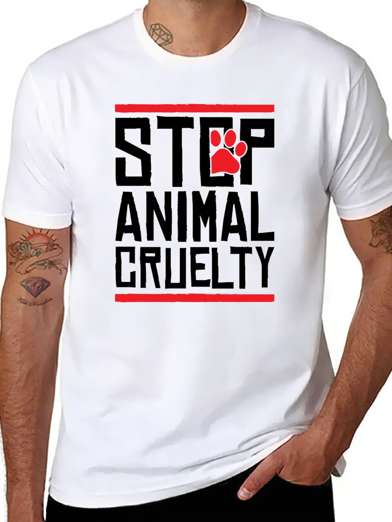 Animals Stop Brutality Cool Gift Unisex Casual T-Shirt – Clean Design For Daily Comfort