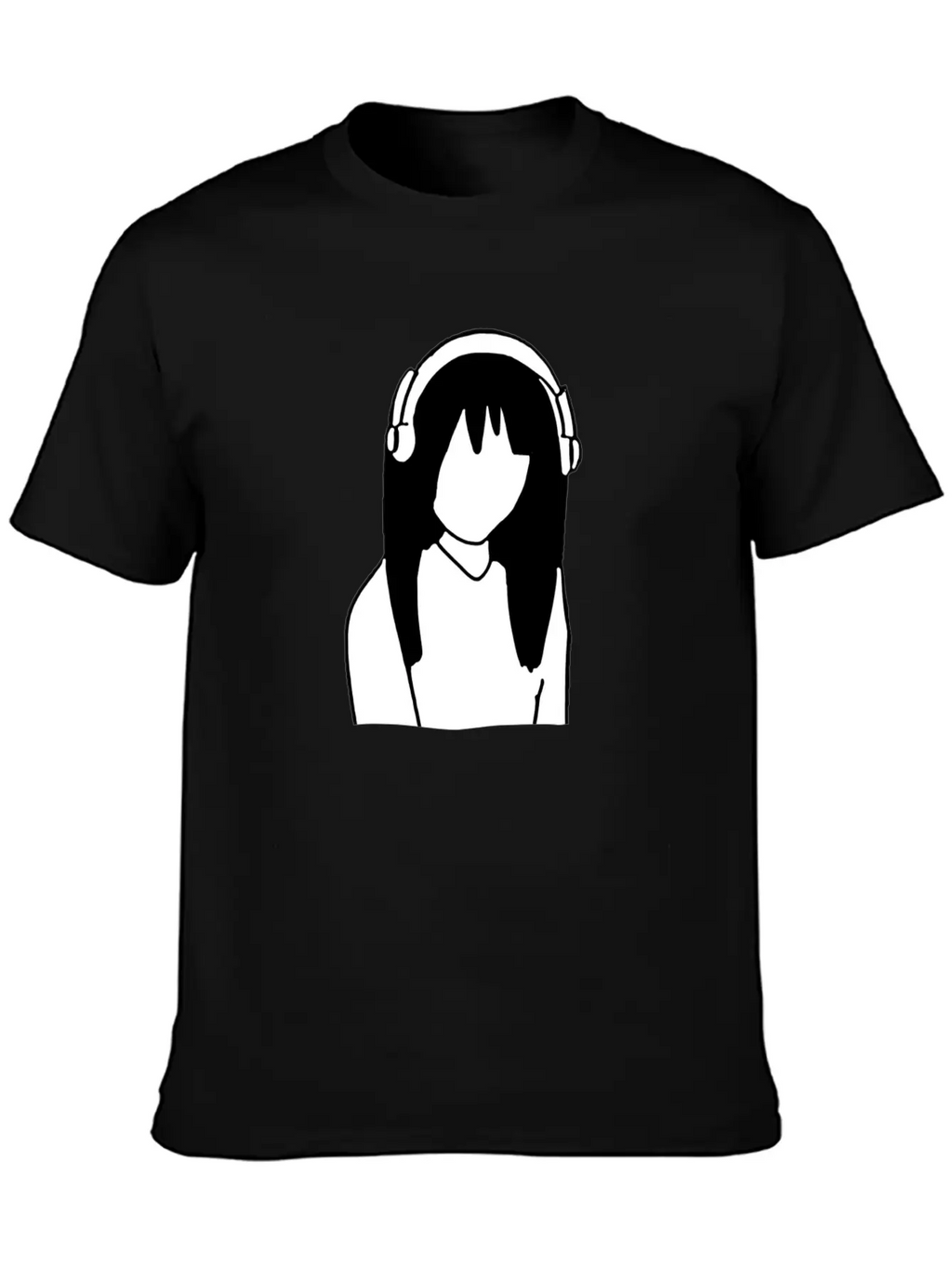 Anime Manga Girl Headphones Essential Cotton Tee For Daily Outfits – Unisex Style