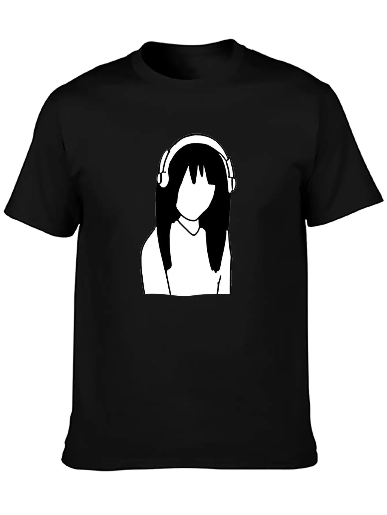 Anime Manga Girl Headphones Essential Cotton Tee For Daily Outfits – Unisex Style