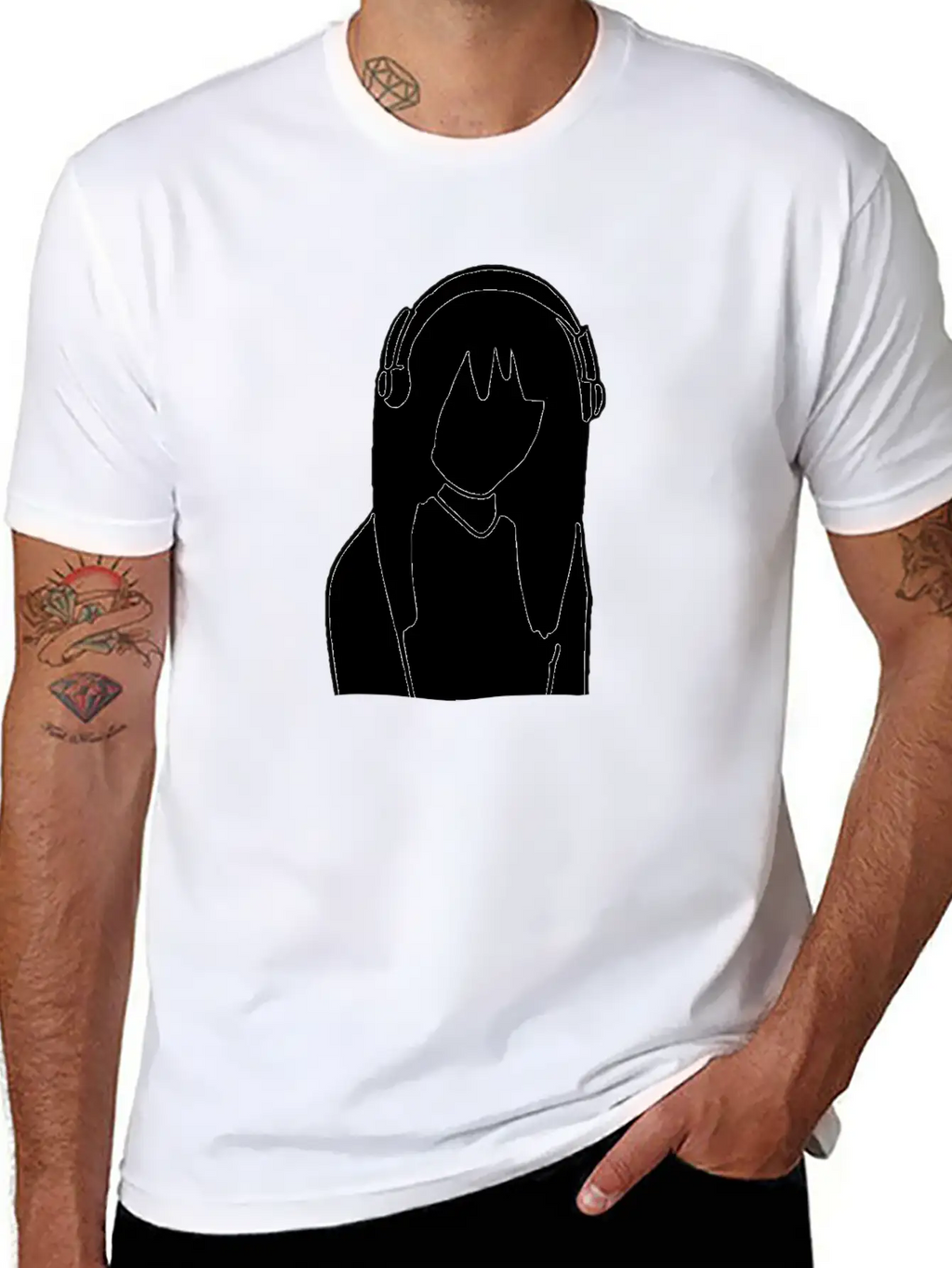 Anime Manga Girl Headphones Essential Cotton Tee For Daily Outfits – Unisex Style