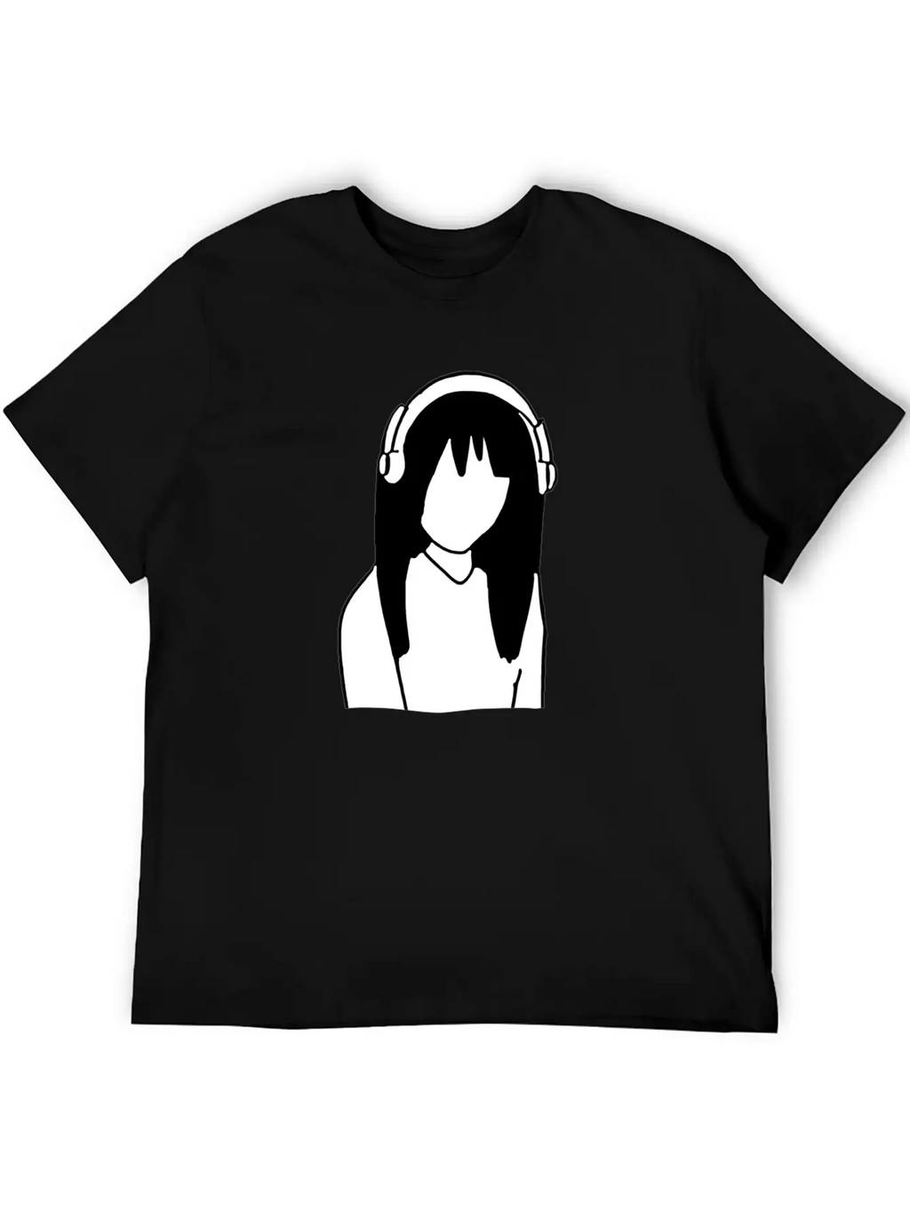 Anime Manga Girl Headphones Essential Cotton Tee For Daily Outfits – Unisex Style