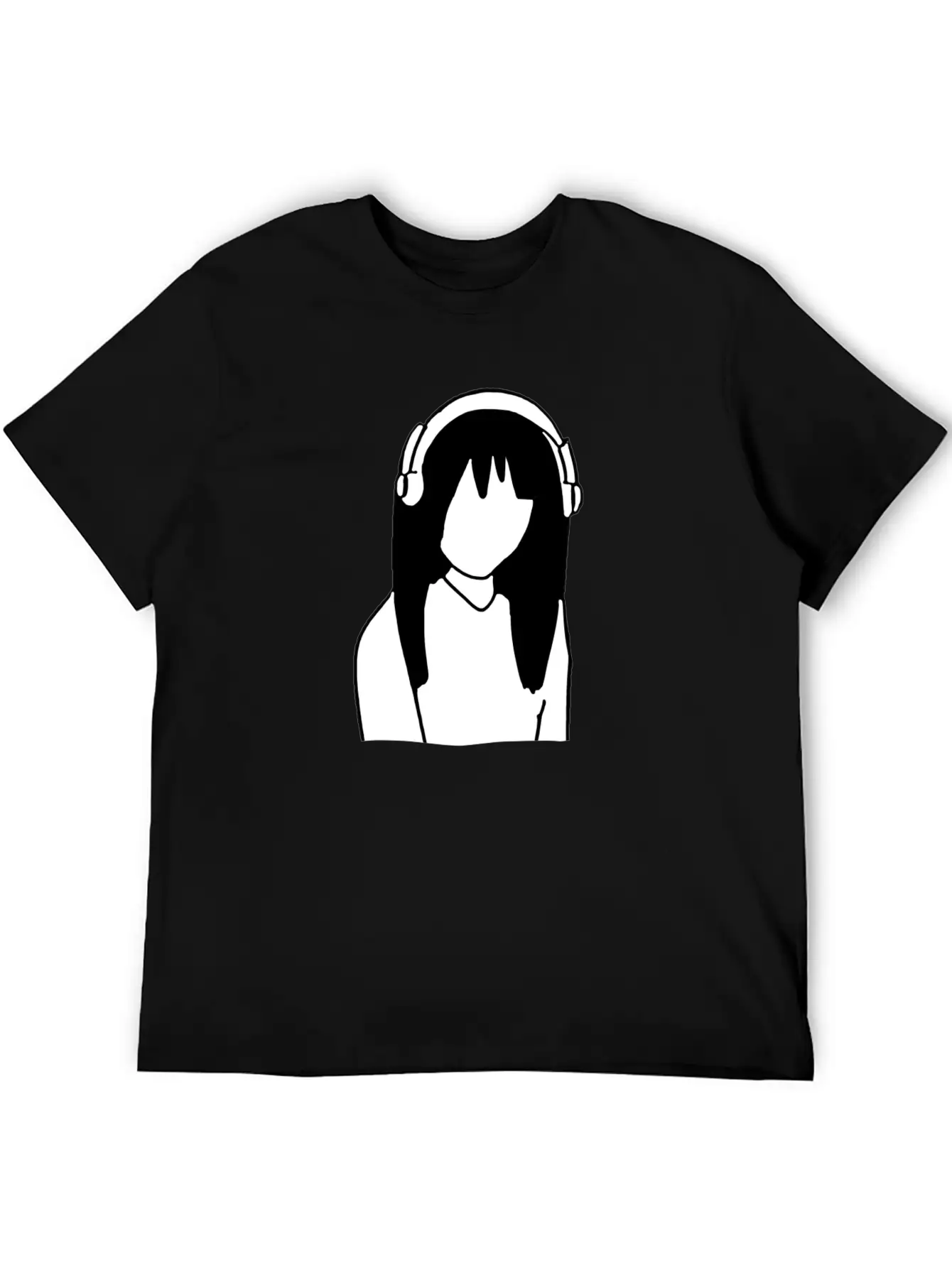 Anime Manga Girl Headphones Essential Cotton Tee For Daily Outfits – Unisex Style