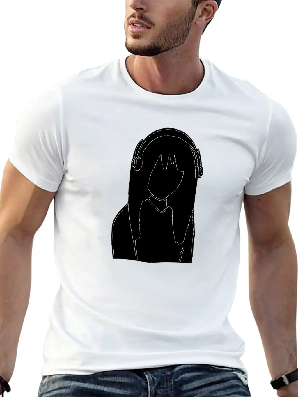 Anime Manga Girl Headphones Essential Cotton Tee For Daily Outfits – Unisex Style