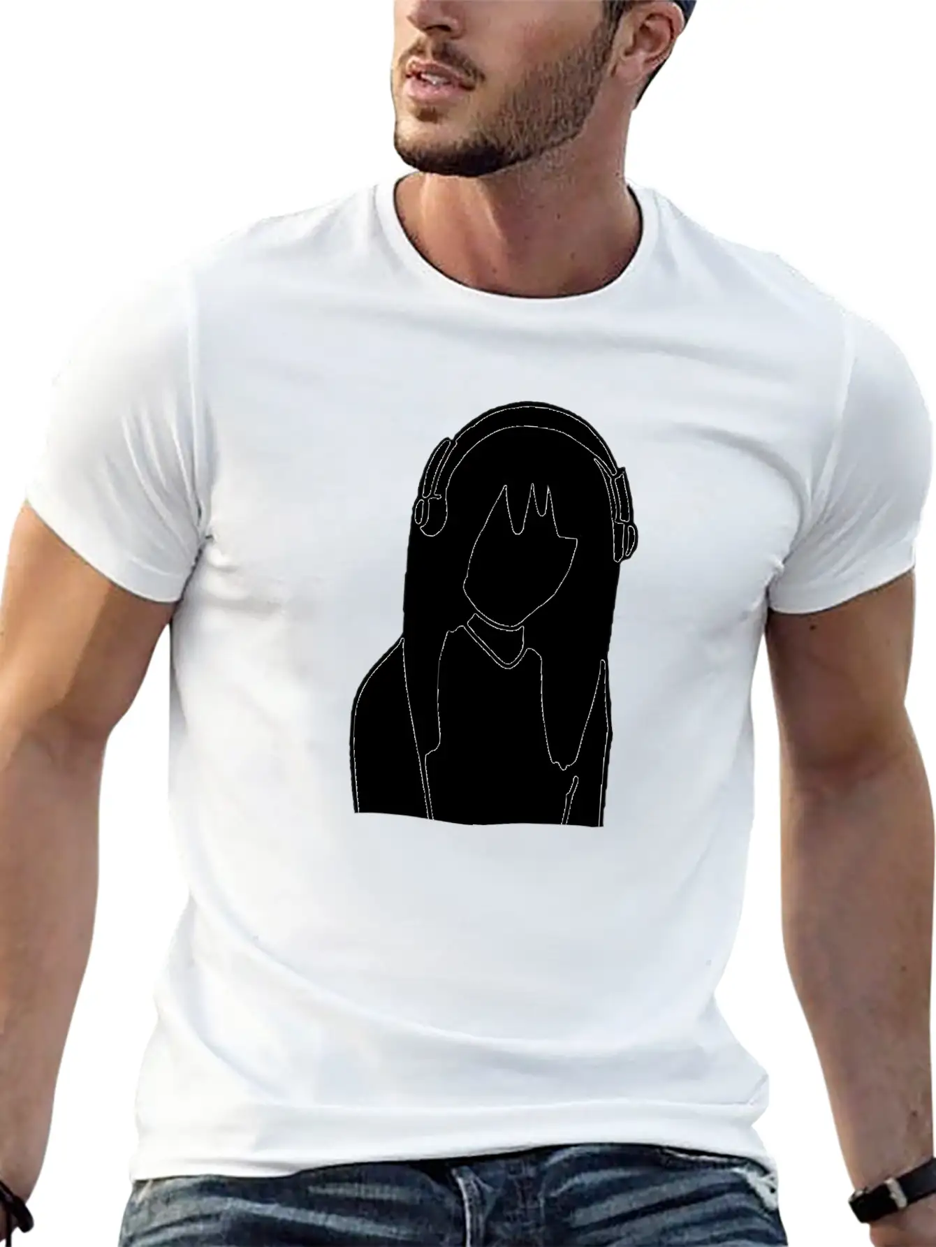 Anime Manga Girl Headphones Essential Cotton Tee For Daily Outfits – Unisex Style