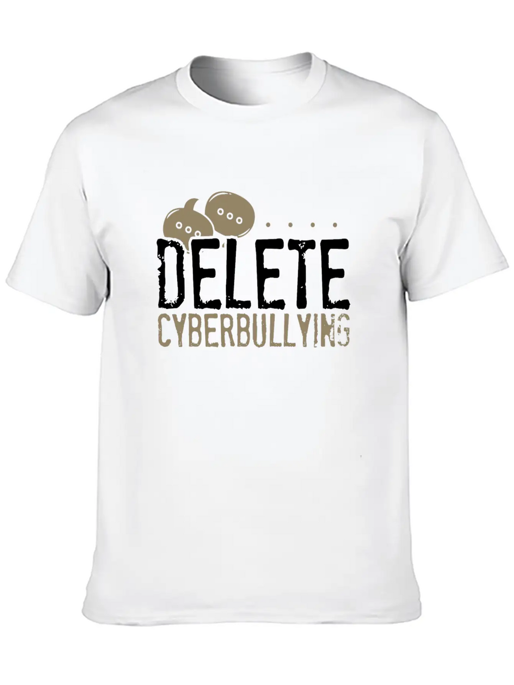 Anti Bullying Gifts Delete Cyberbullying Gifts Unisex Short Sleeve Soft Cotton T-Shirt – Casual Everyday Wear
