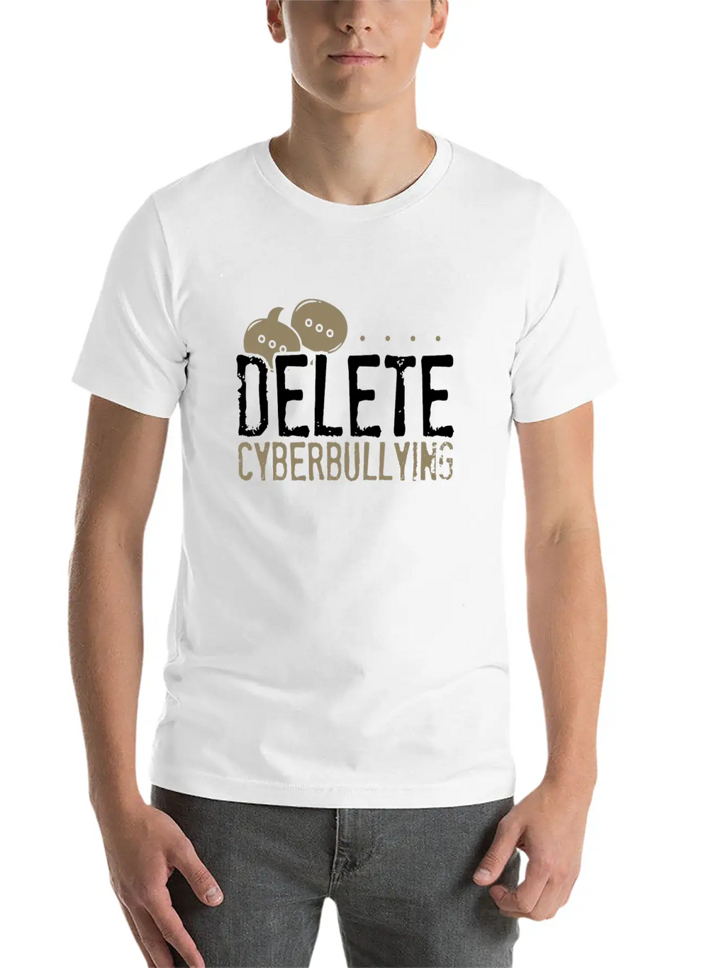 Anti Bullying Gifts Delete Cyberbullying Gifts Unisex Short Sleeve Soft Cotton T-Shirt – Casual Everyday Wear