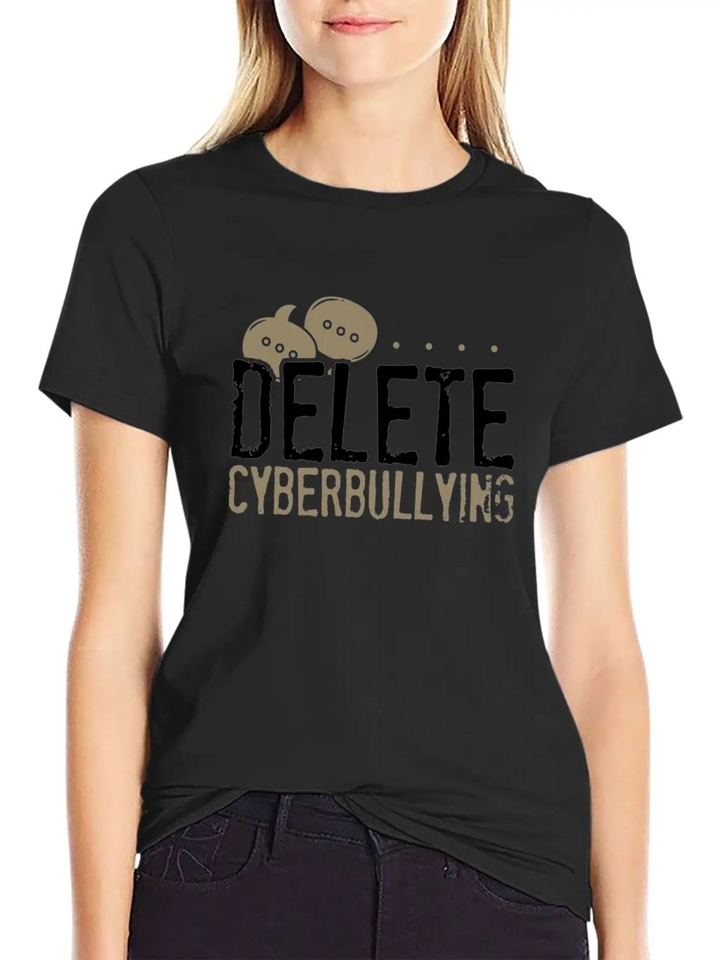 Anti Bullying Gifts Delete Cyberbullying Gifts Unisex Short Sleeve Soft Cotton T-Shirt – Casual Everyday Wear
