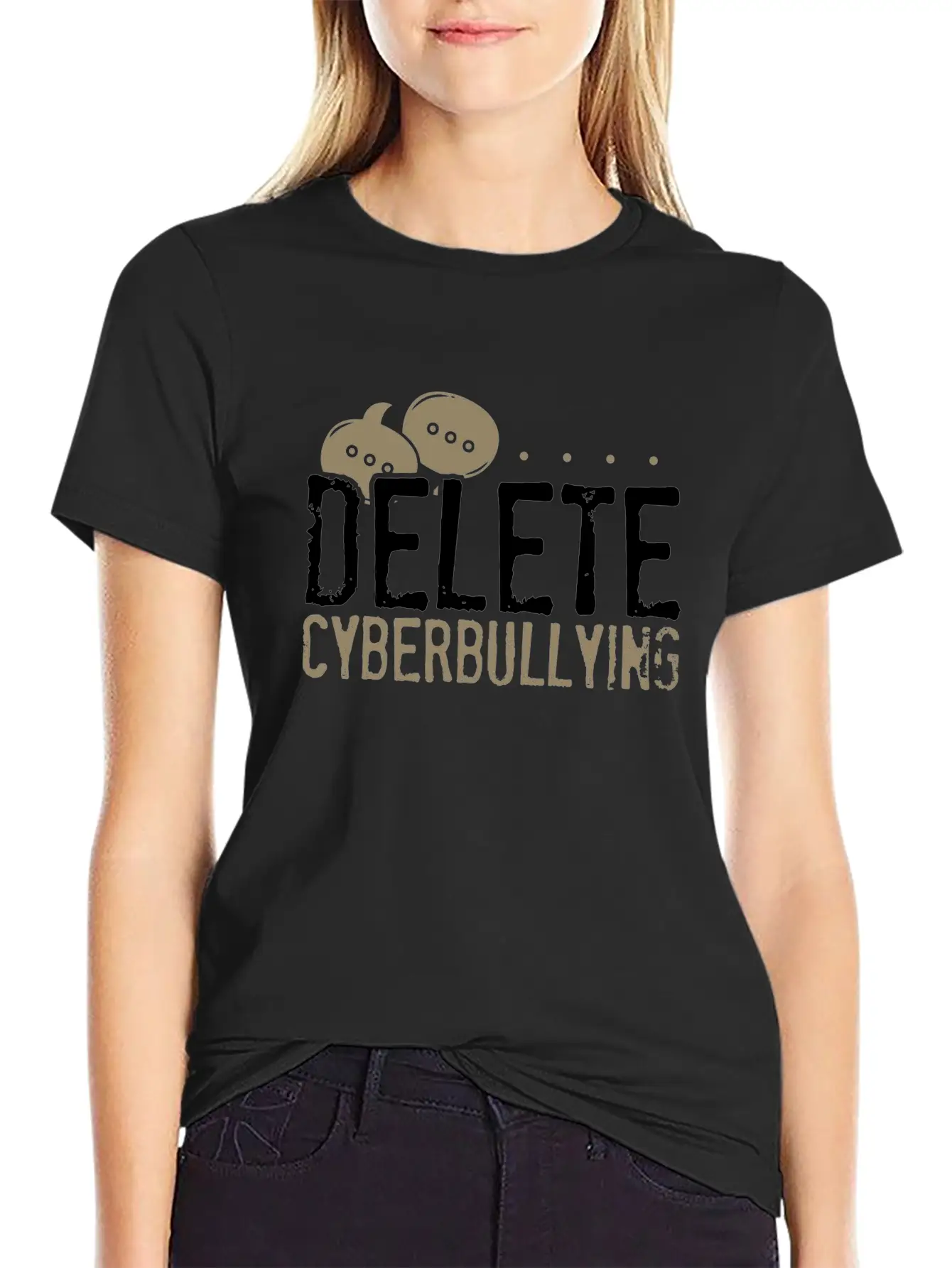 Anti Bullying Gifts Delete Cyberbullying Gifts Unisex Short Sleeve Soft Cotton T-Shirt – Casual Everyday Wear