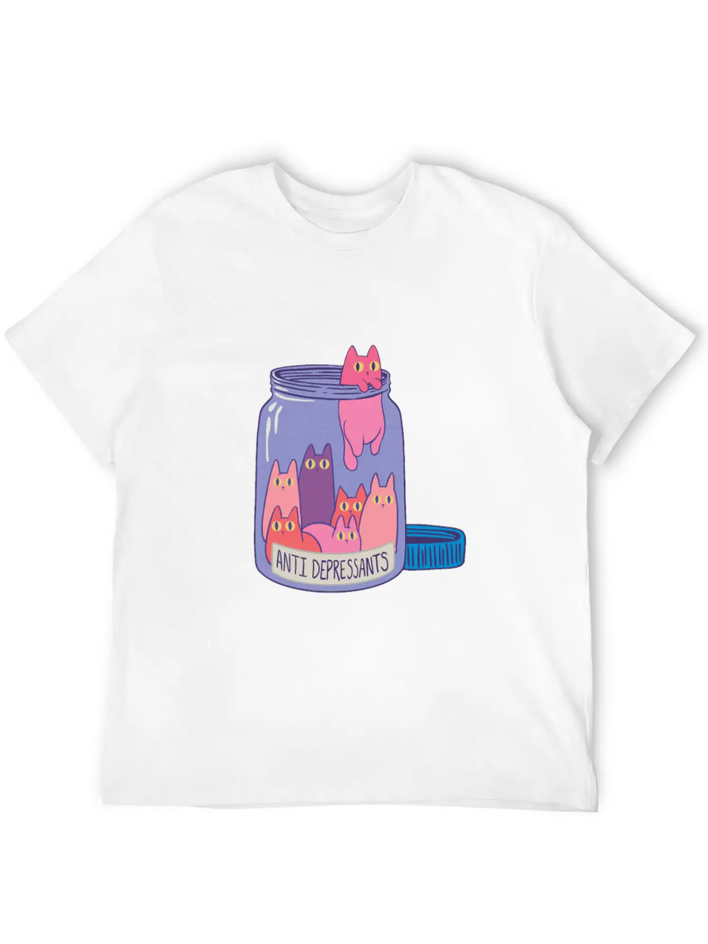 Anti-Depressants: Cats In A Jar Stylish Everyday T-Shirt – Unisex Basic Cotton Tee