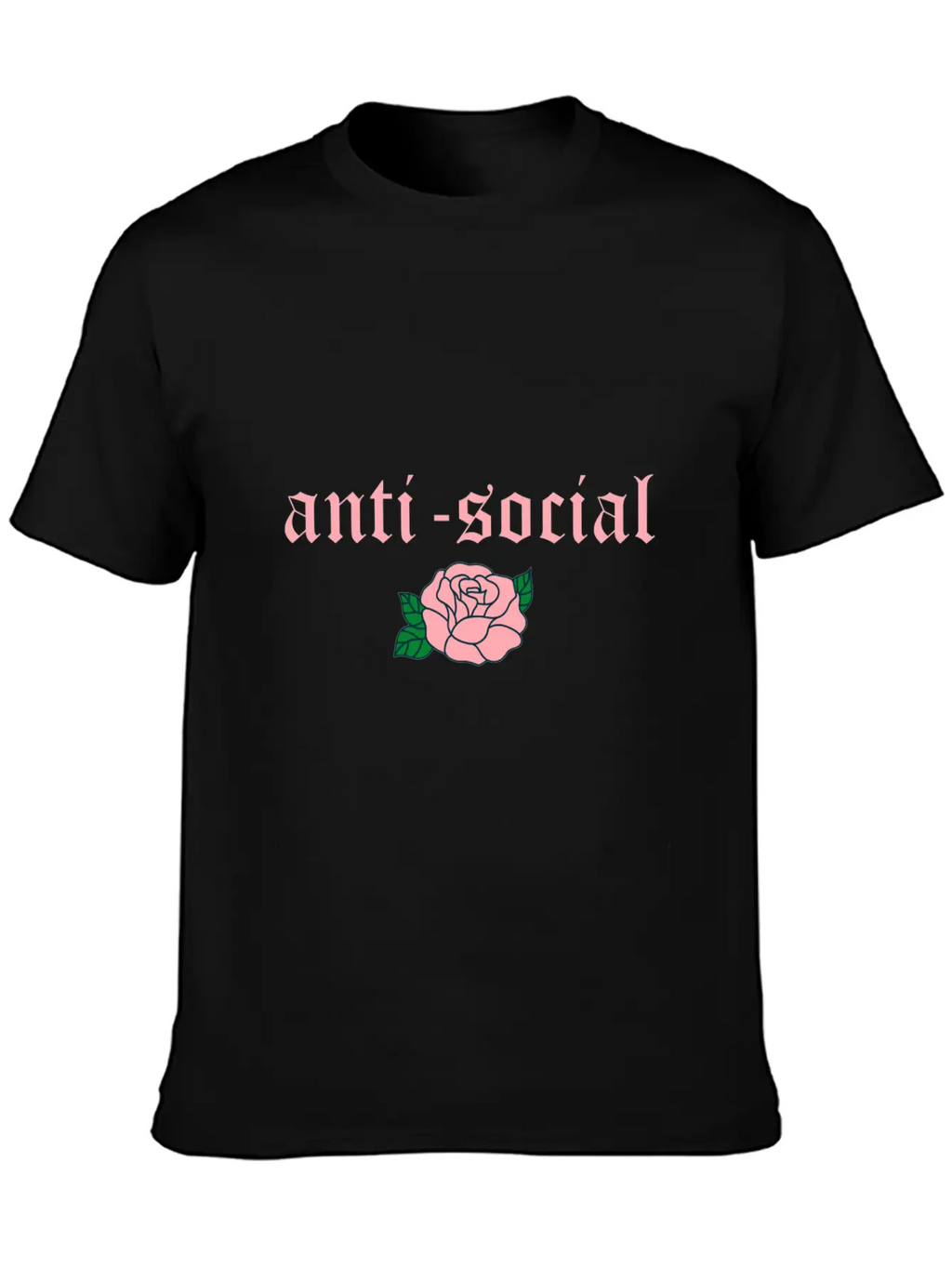 Anti Social Rose Soft Grunge Teen E-girl Gift Unisex Casual T-Shirt – Clean Design For Daily Comfort