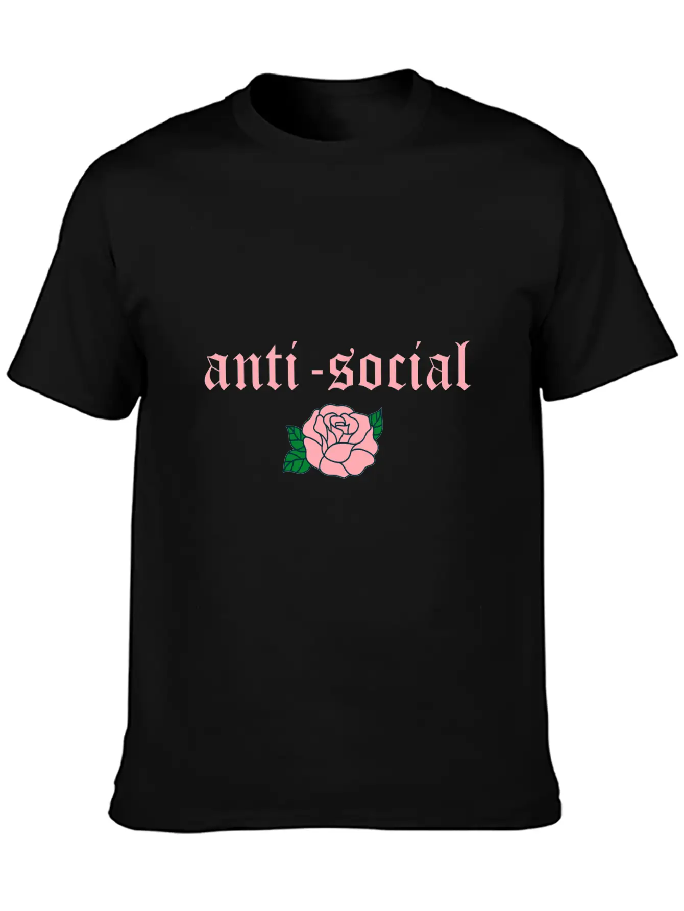 Anti Social Rose Soft Grunge Teen E-girl Gift Unisex Casual T-Shirt – Clean Design For Daily Comfort
