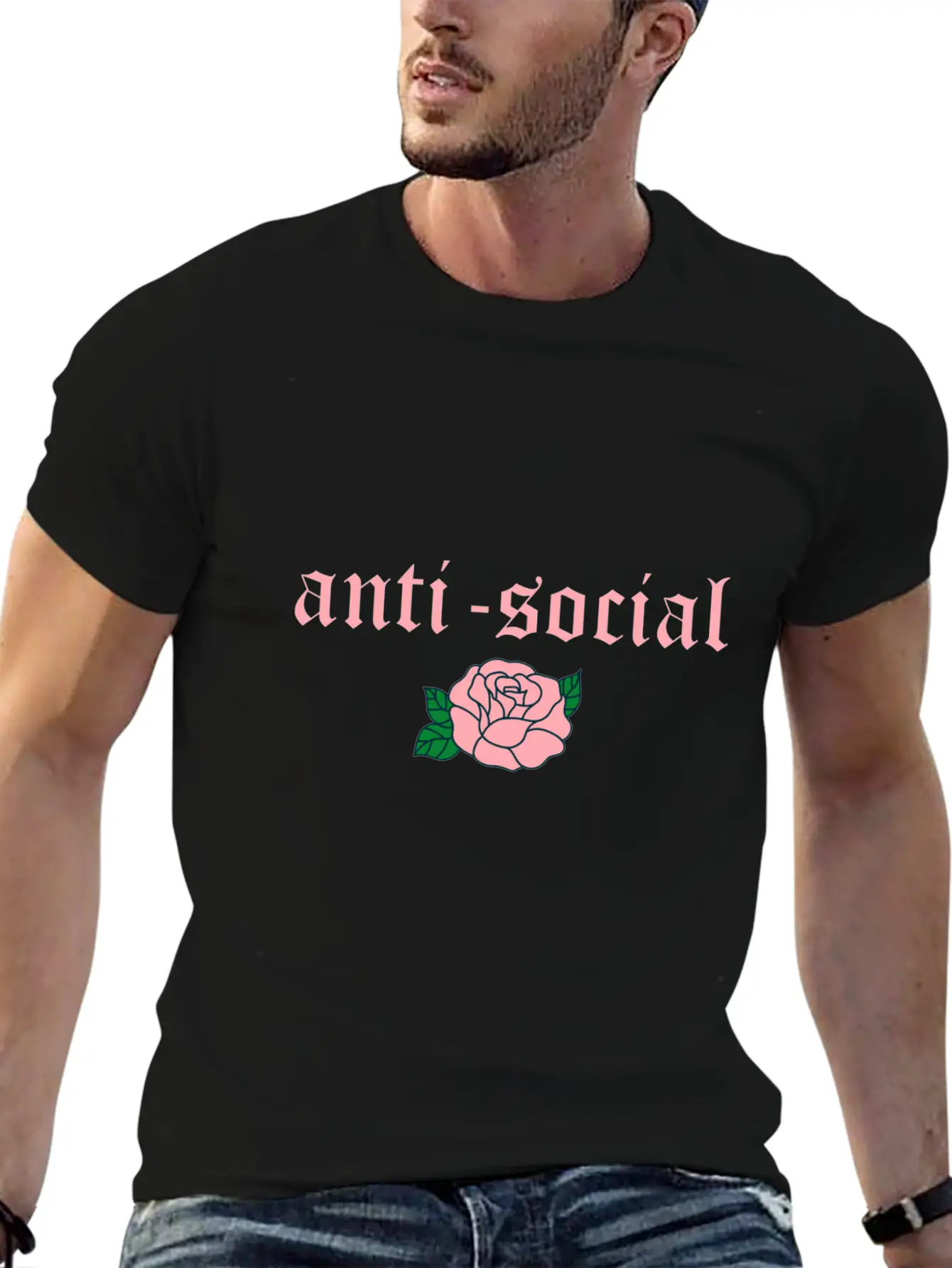 Anti Social Rose Soft Grunge Teen E-girl Gift Unisex Casual T-Shirt – Clean Design For Daily Comfort