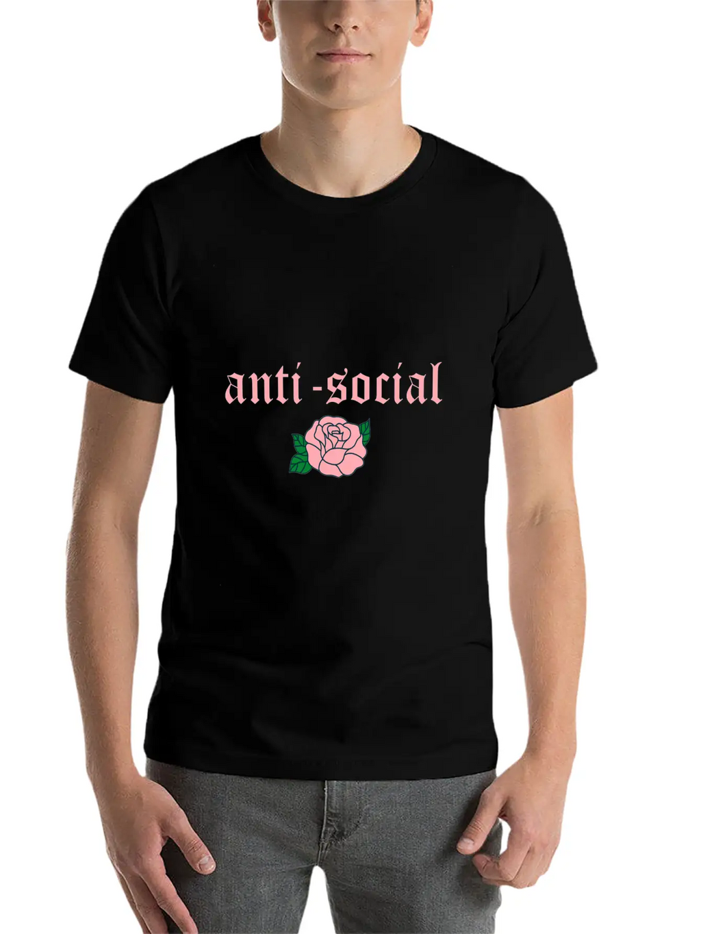Anti Social Rose Soft Grunge Teen E-girl Gift Unisex Casual T-Shirt – Clean Design For Daily Comfort