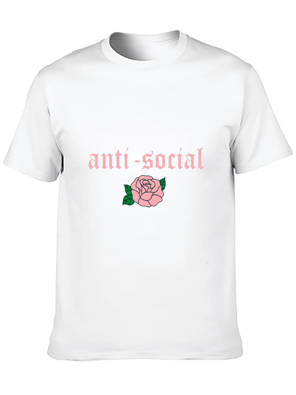 Anti Social Rose Soft Grunge Teen E-girl Gift Unisex Casual T-Shirt – Clean Design For Daily Comfort