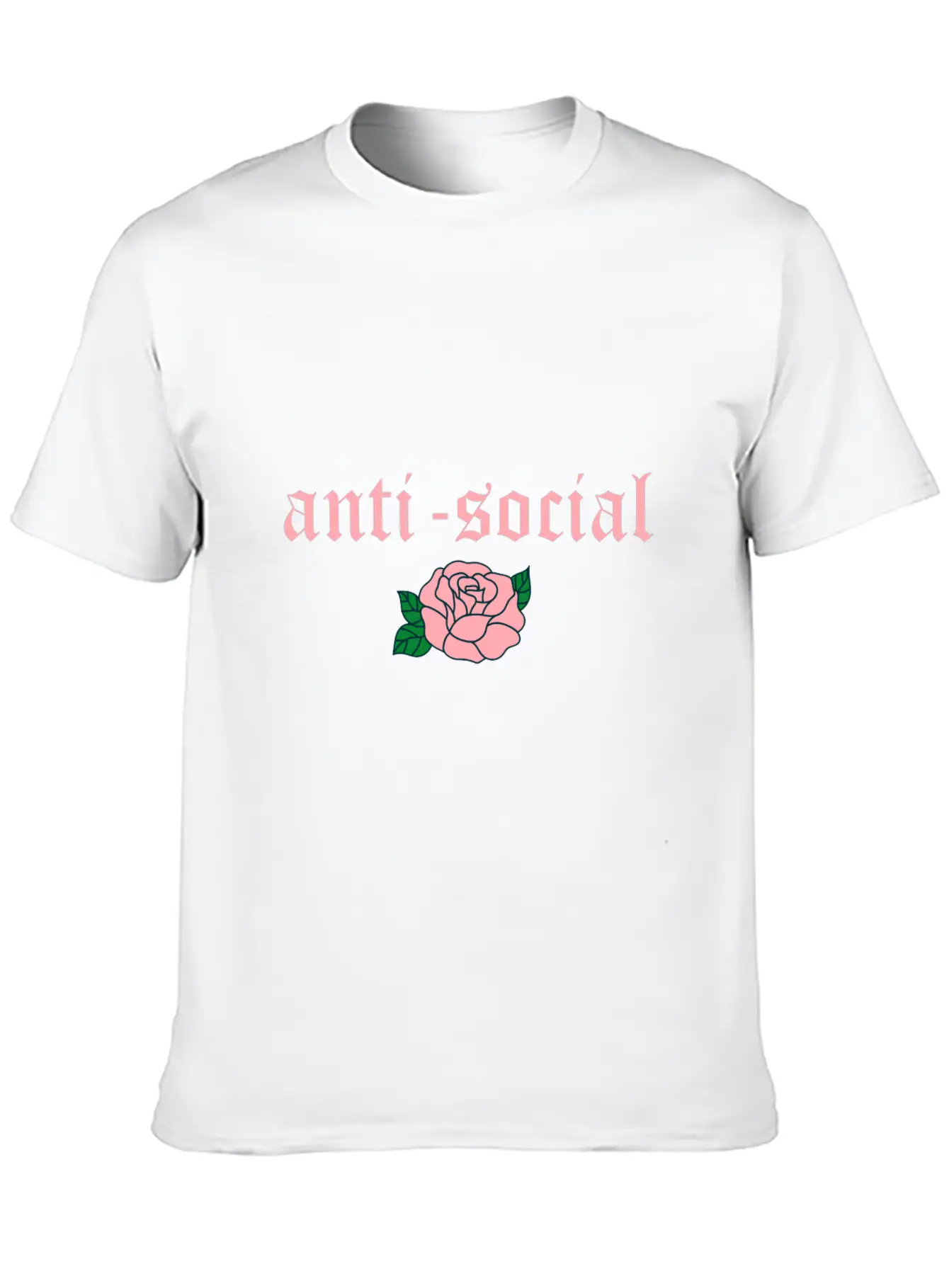 Anti Social Rose Soft Grunge Teen E-girl Gift Unisex Casual T-Shirt – Clean Design For Daily Comfort