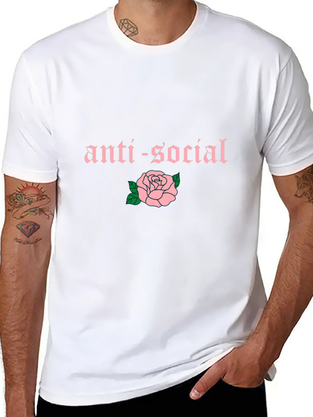 Anti Social Rose Soft Grunge Teen E-girl Gift Unisex Casual T-Shirt – Clean Design For Daily Comfort