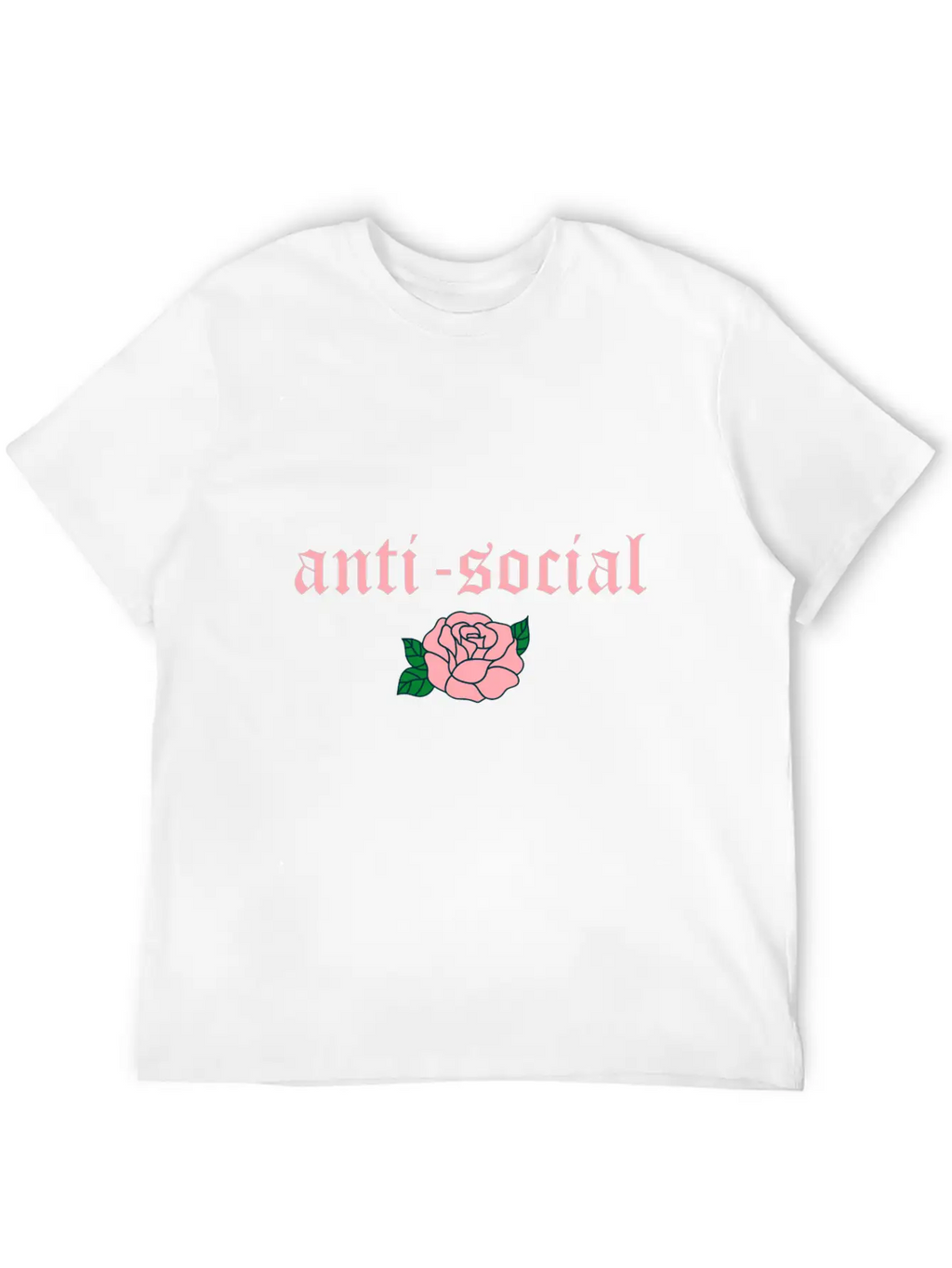 Anti Social Rose Soft Grunge Teen E-girl Gift Unisex Casual T-Shirt – Clean Design For Daily Comfort