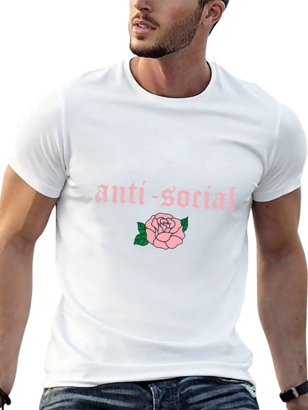 Anti Social Rose Soft Grunge Teen E-girl Gift Unisex Casual T-Shirt – Clean Design For Daily Comfort