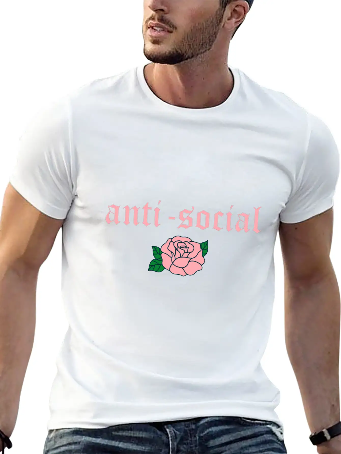 Anti Social Rose Soft Grunge Teen E-girl Gift Unisex Casual T-Shirt – Clean Design For Daily Comfort