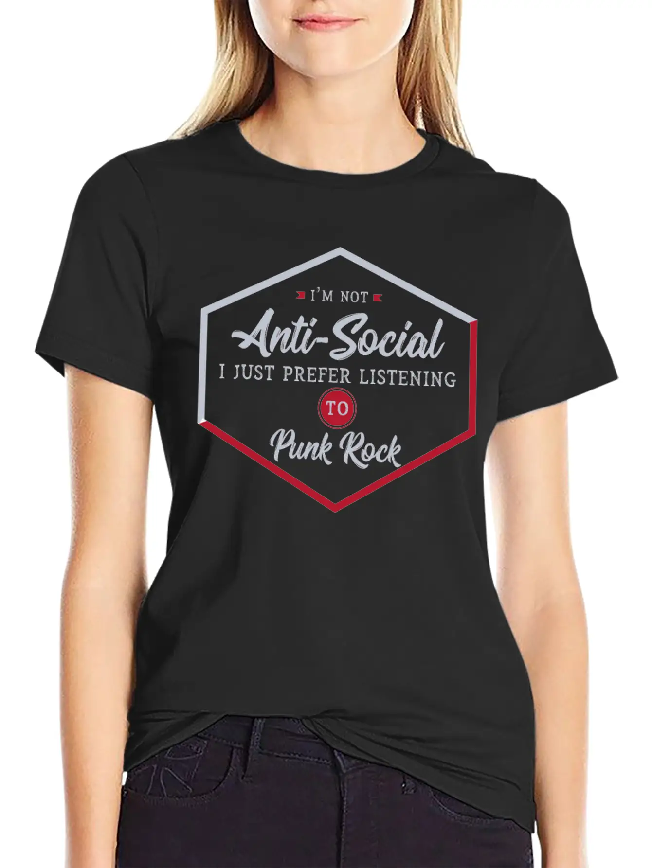 Antisocial Punk Rocker Unisex Casual T-Shirt – Clean Design For Daily Comfort