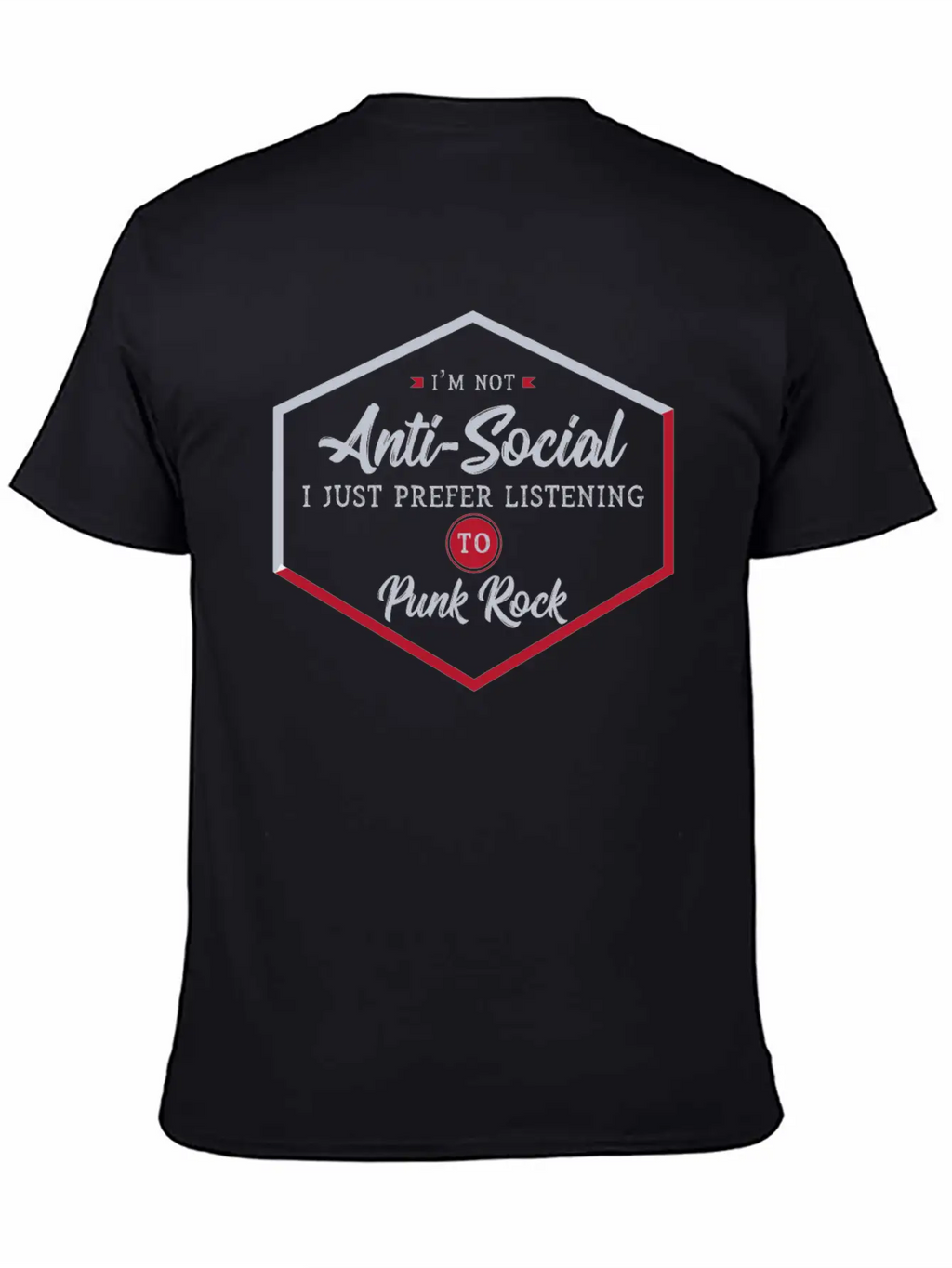 Antisocial Punk Rocker Unisex Casual T-Shirt – Clean Design For Daily Comfort