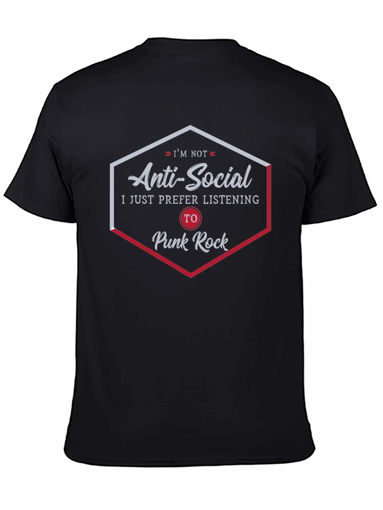 Antisocial Punk Rocker Unisex Casual T-Shirt – Clean Design For Daily Comfort