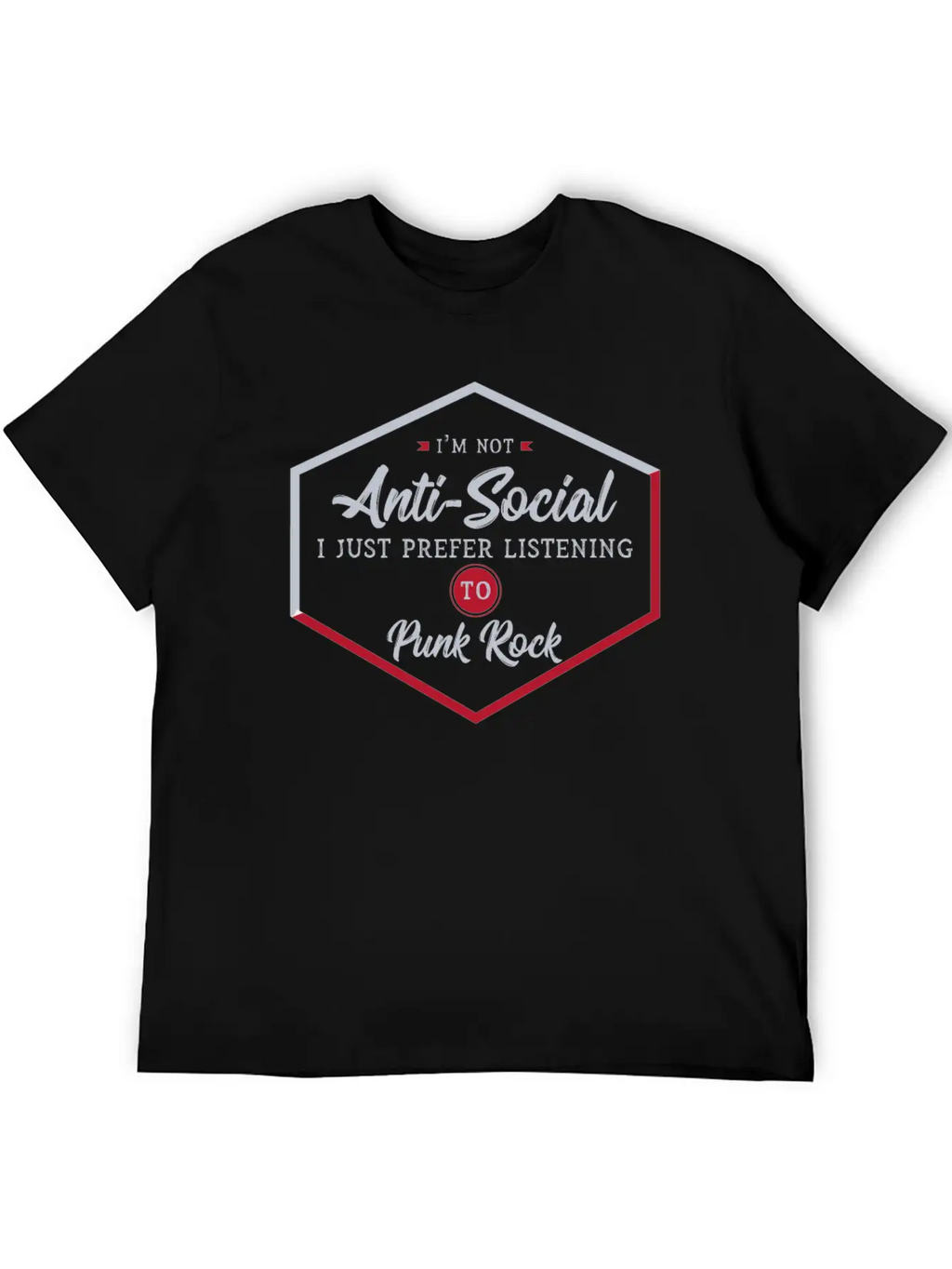 Antisocial Punk Rocker Unisex Casual T-Shirt – Clean Design For Daily Comfort