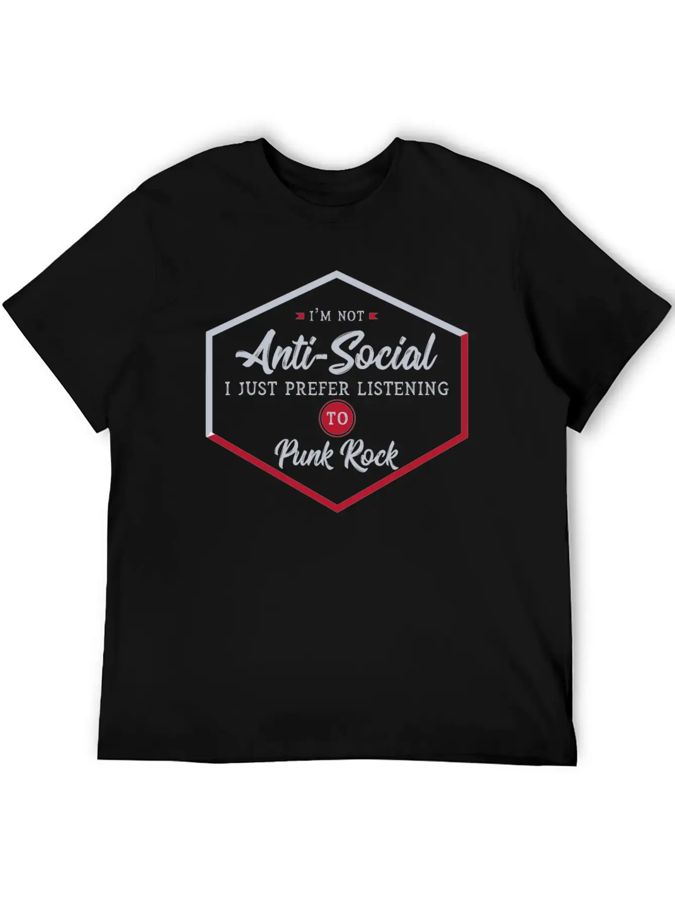Antisocial Punk Rocker Unisex Casual T-Shirt – Clean Design For Daily Comfort