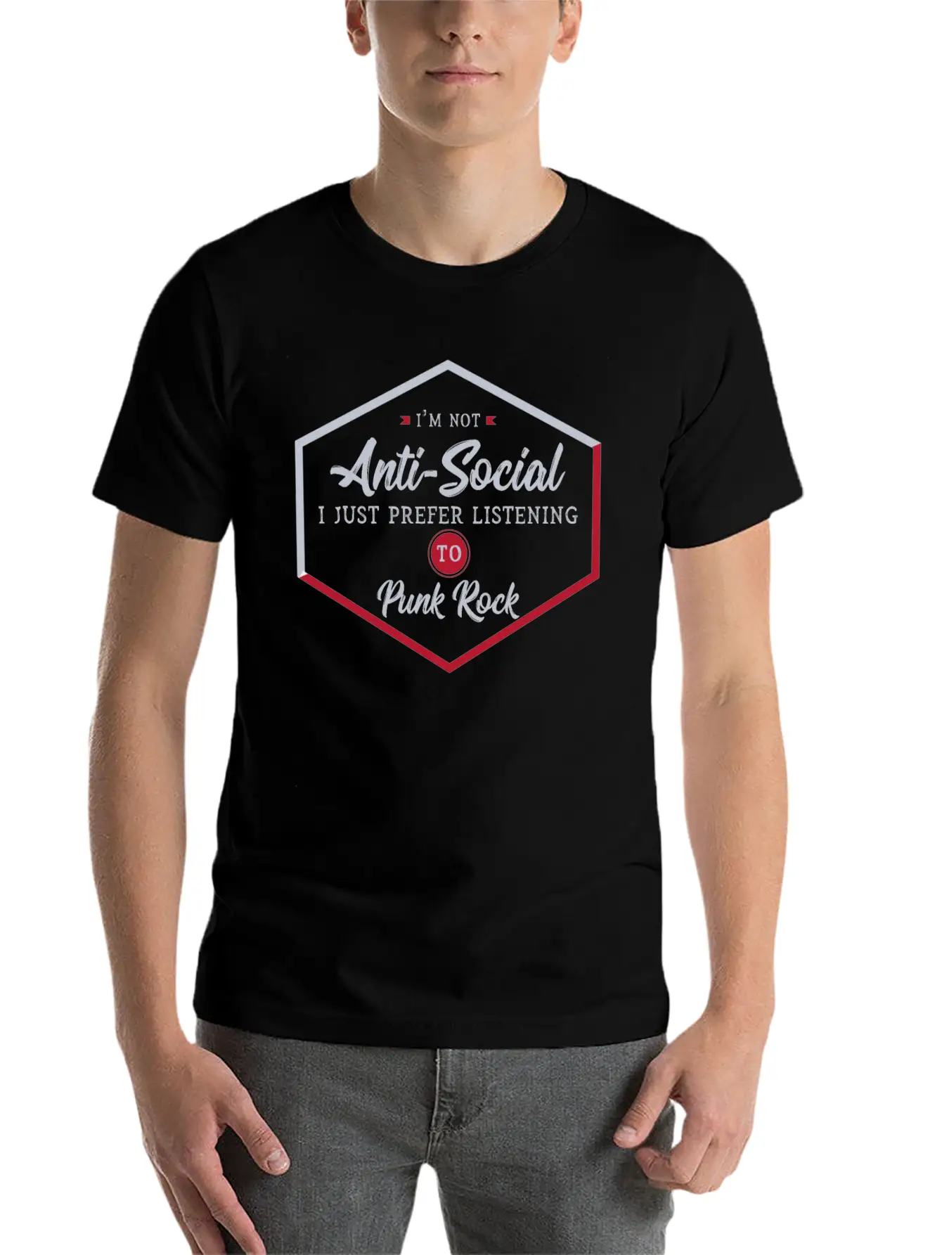 Antisocial Punk Rocker Unisex Casual T-Shirt – Clean Design For Daily Comfort