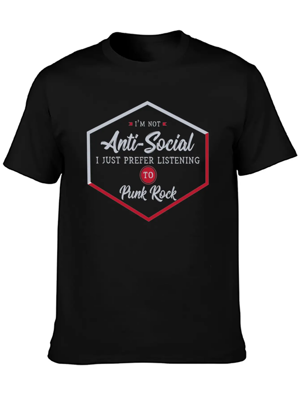 Antisocial Punk Rocker Unisex Casual T-Shirt – Clean Design For Daily Comfort