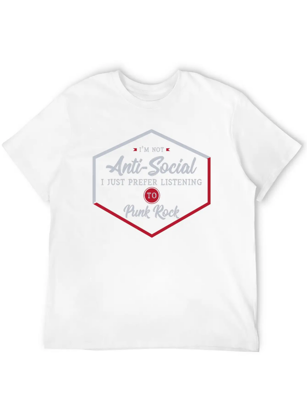Antisocial Punk Rocker Unisex Casual T-Shirt – Clean Design For Daily Comfort