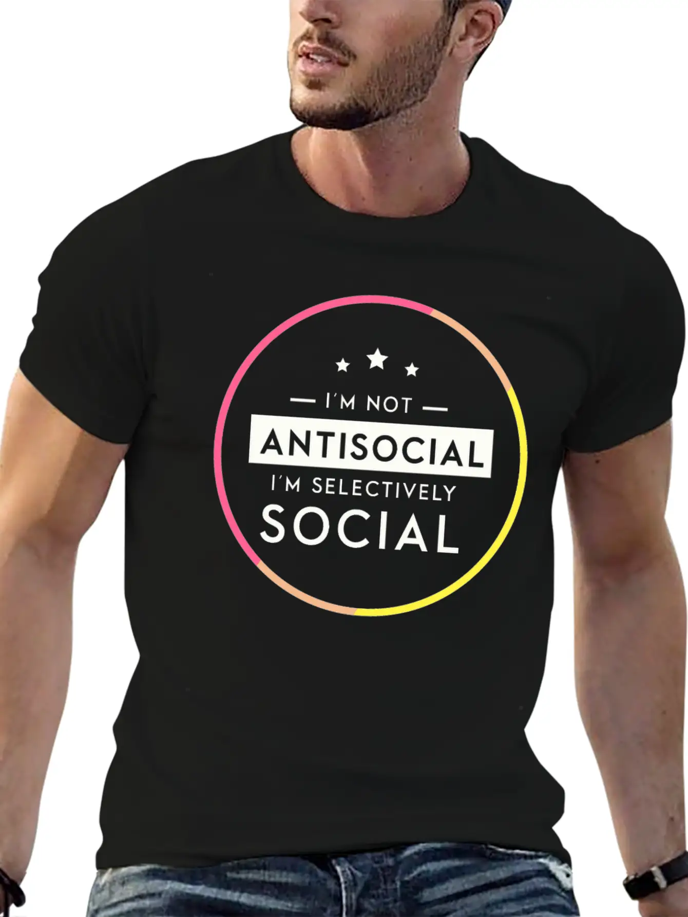 Antisocial Socially Selective Introverted Casual Graphic T-Shirt – Simple And Comfortable Daily Wear