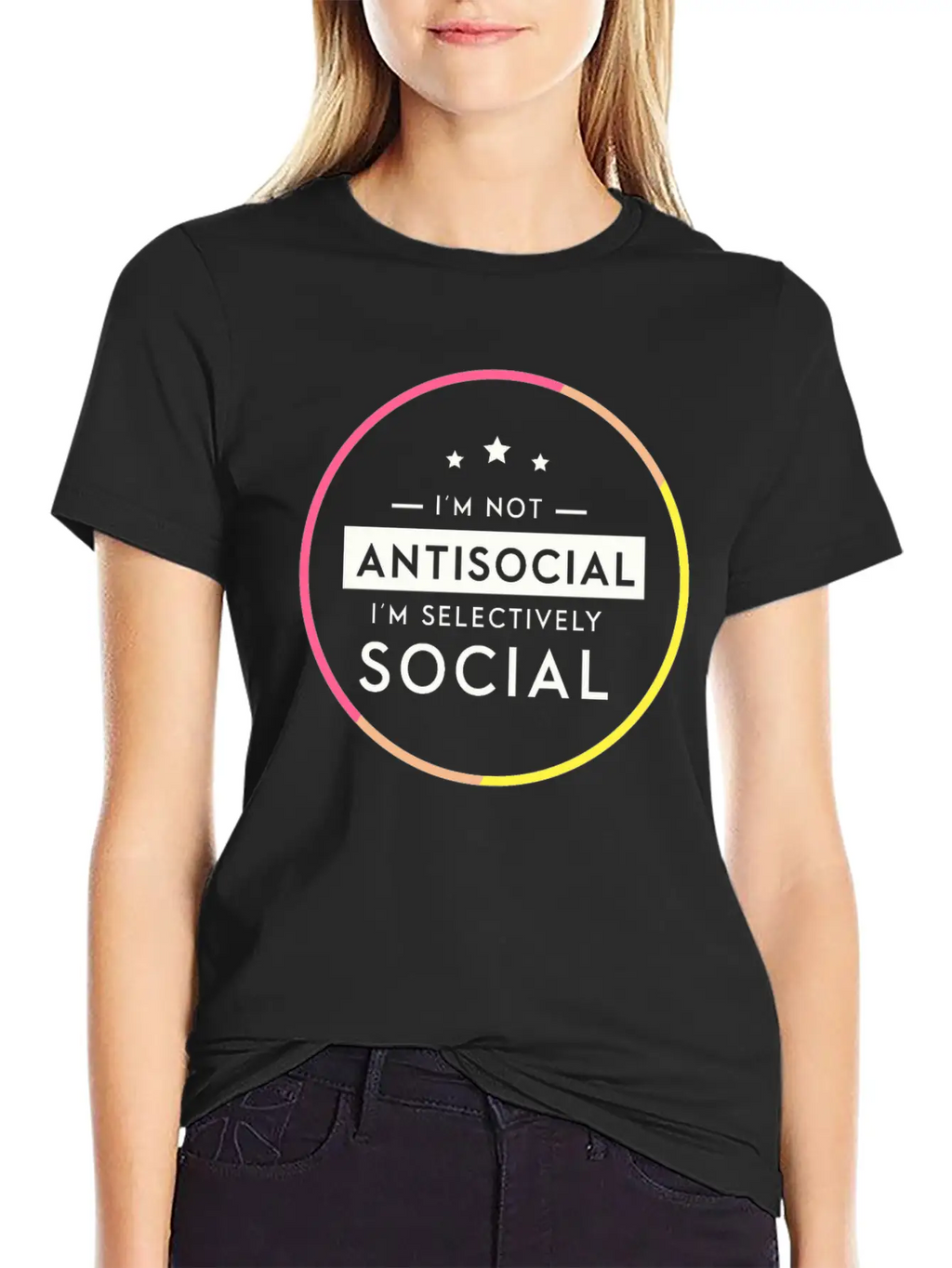 Antisocial Socially Selective Introverted Casual Graphic T-Shirt – Simple And Comfortable Daily Wear