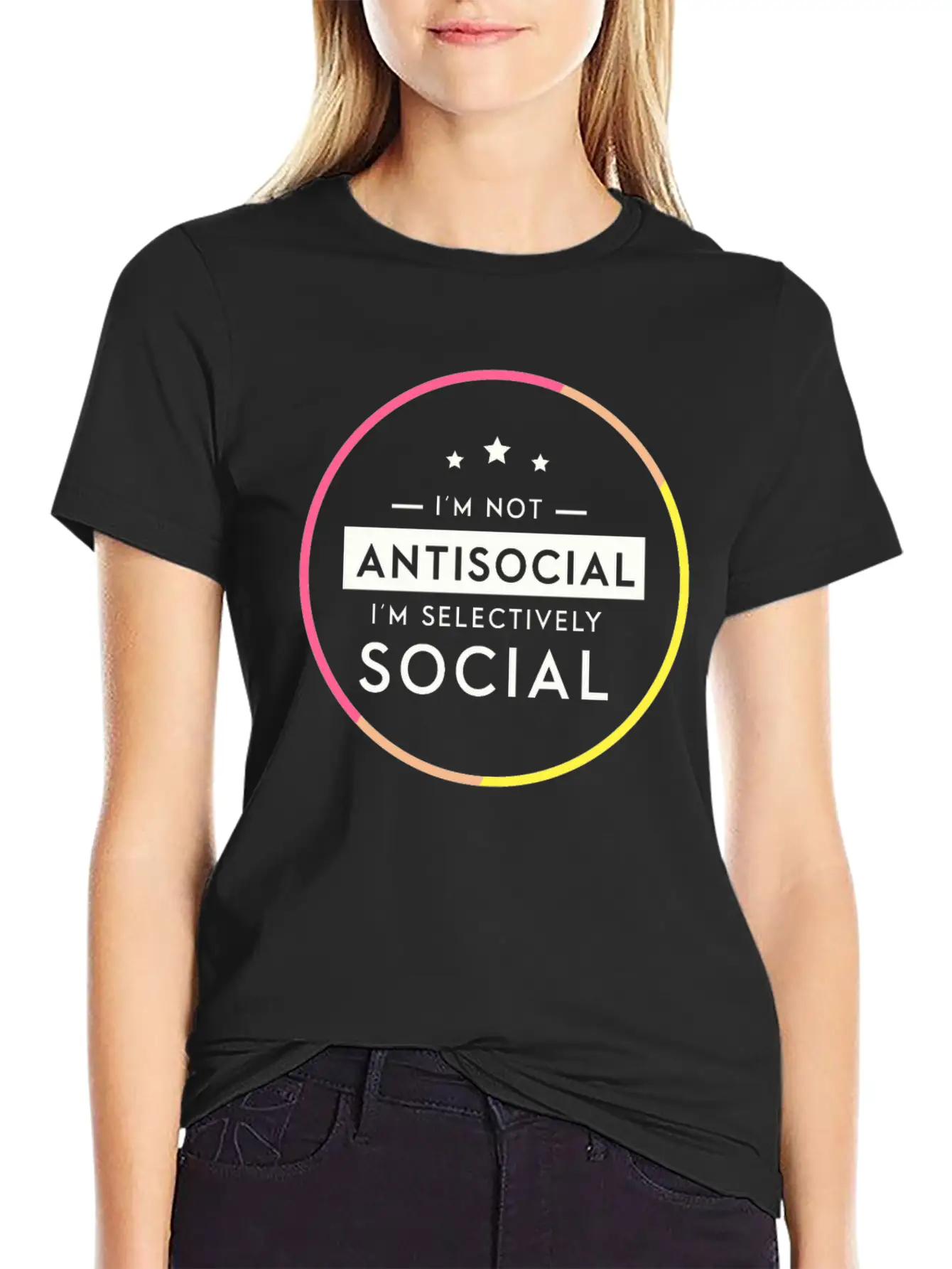 Antisocial Socially Selective Introverted Casual Graphic T-Shirt – Simple And Comfortable Daily Wear