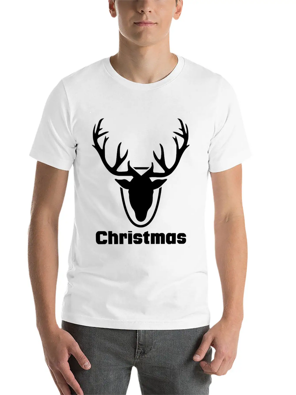 Antlers Merry Christmas Funny Tshirt Unisex Short Sleeve Soft Cotton T-Shirt – Casual Everyday Wear