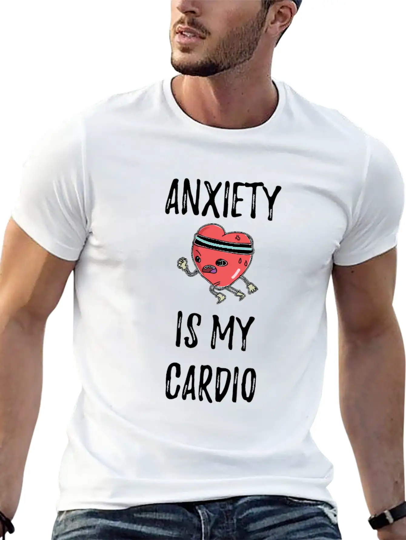 Anxiety Is My Cardio Anxious Person Classic Fit Graphic Tee For Daily Comfort – Unisex Cotton Shirt