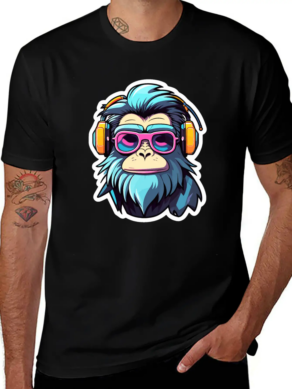 Ape Monkey Illustration Unisex Casual T-Shirt – Clean Design For Daily Comfort