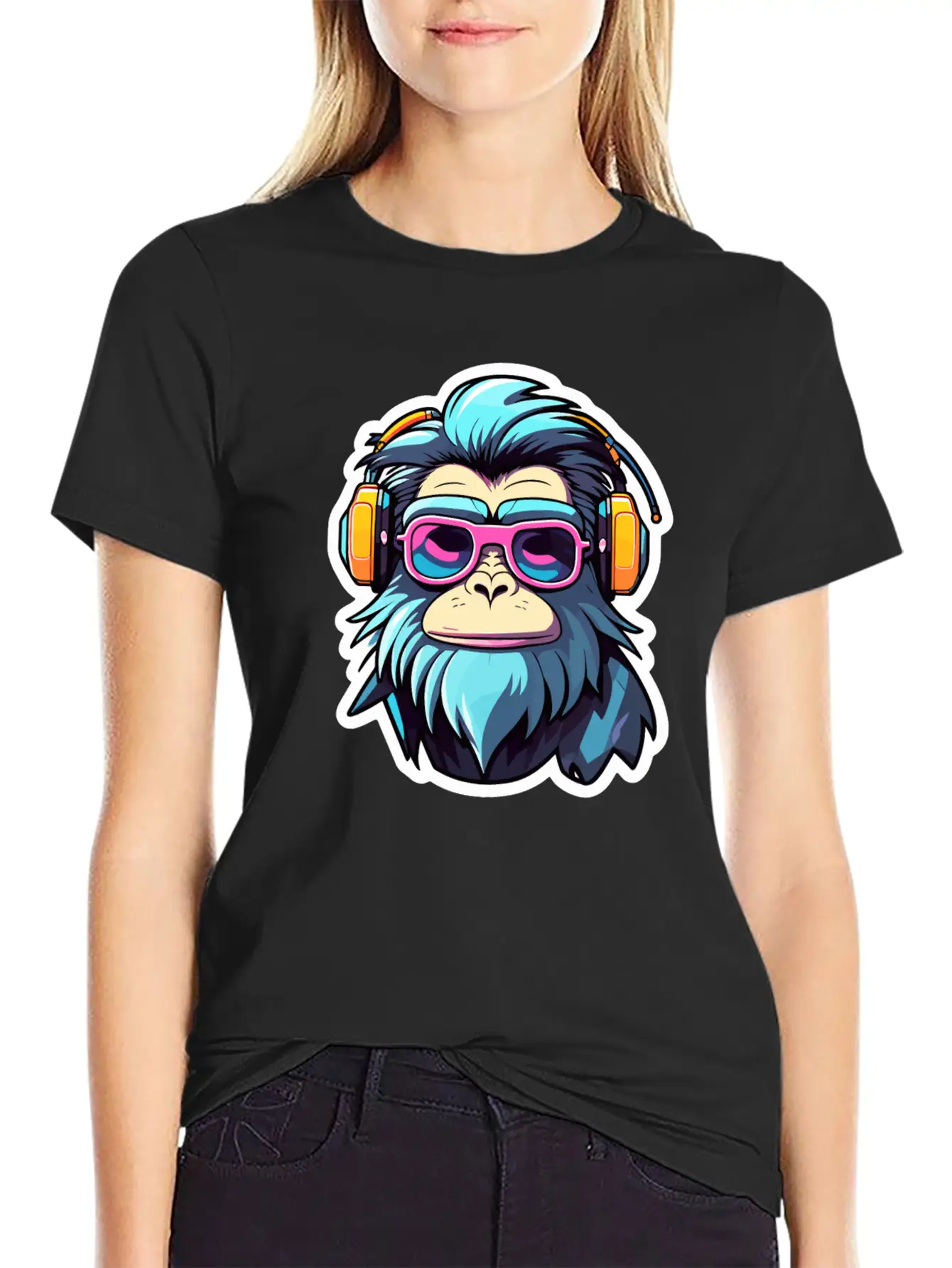 Ape Monkey Illustration Unisex Casual T-Shirt – Clean Design For Daily Comfort