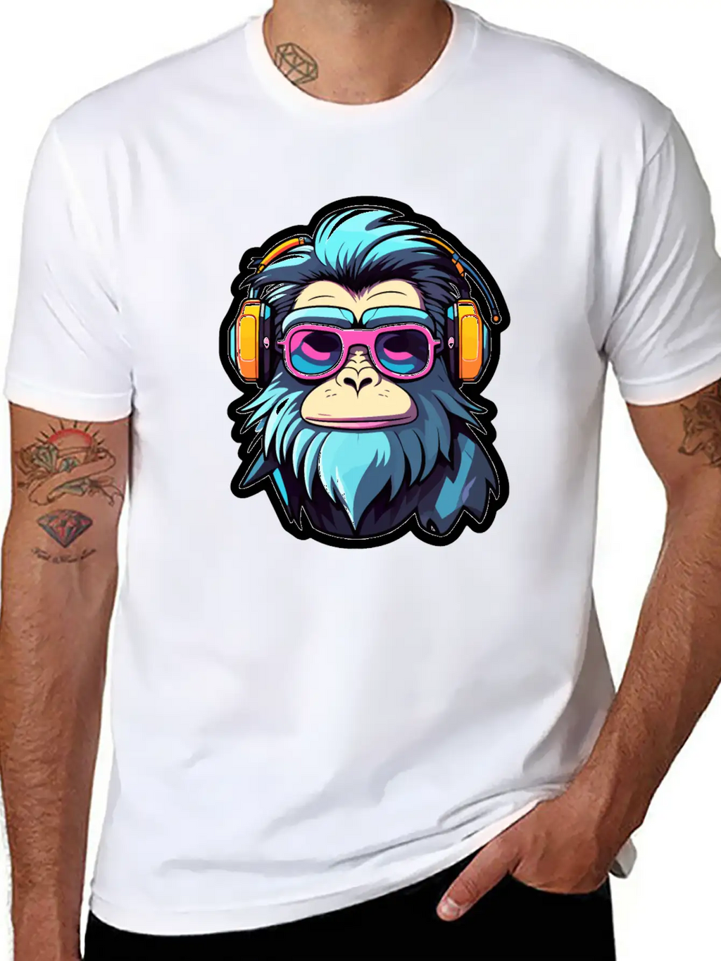 Ape Monkey Illustration Unisex Casual T-Shirt – Clean Design For Daily Comfort