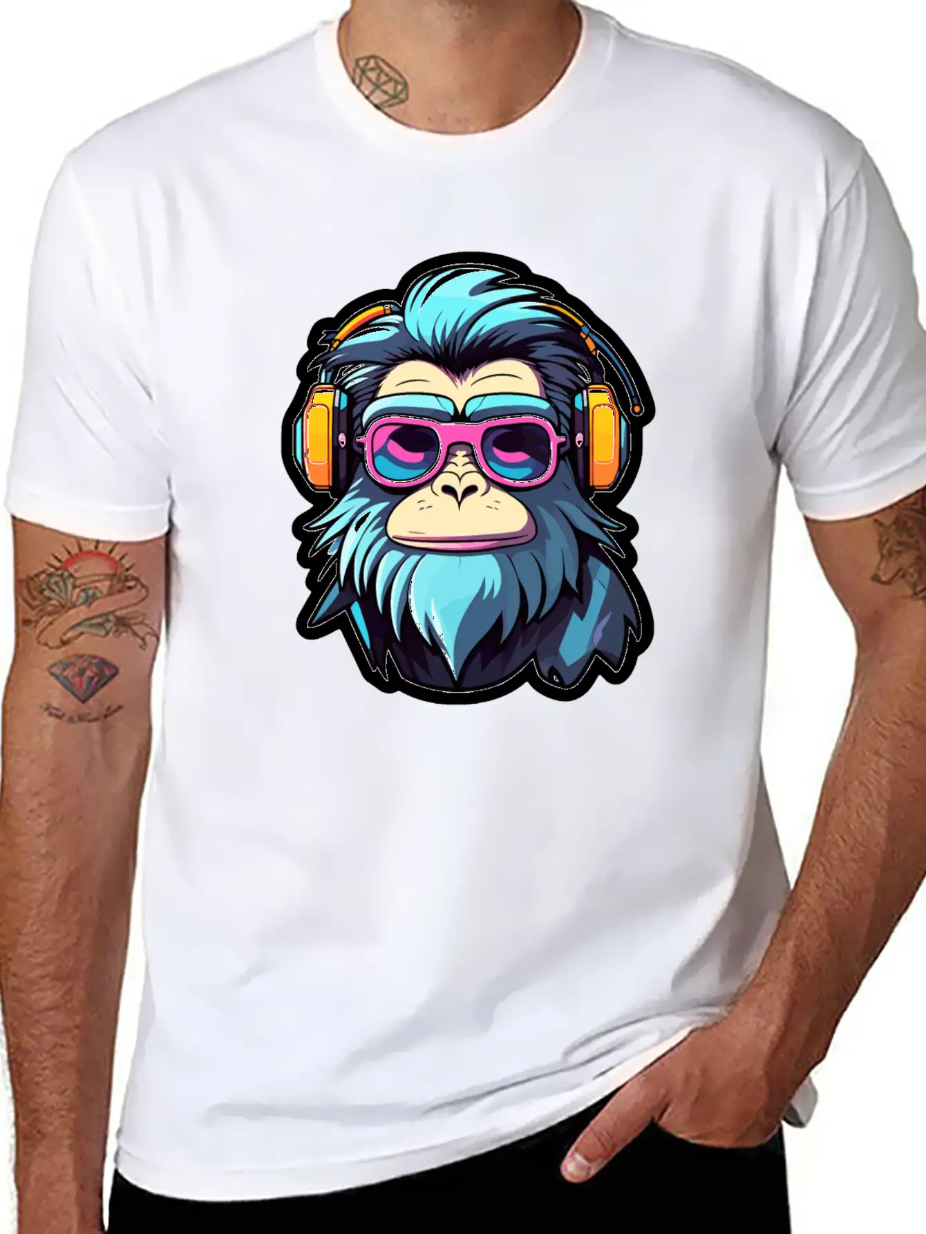 Ape Monkey Illustration Unisex Casual T-Shirt – Clean Design For Daily Comfort