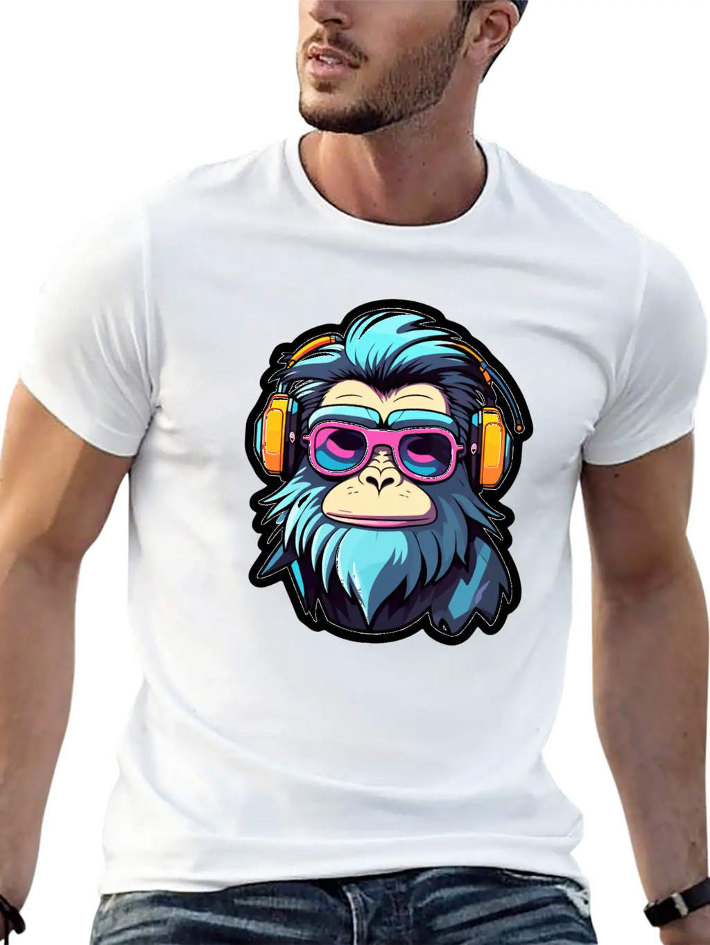 Ape Monkey Illustration Unisex Casual T-Shirt – Clean Design For Daily Comfort