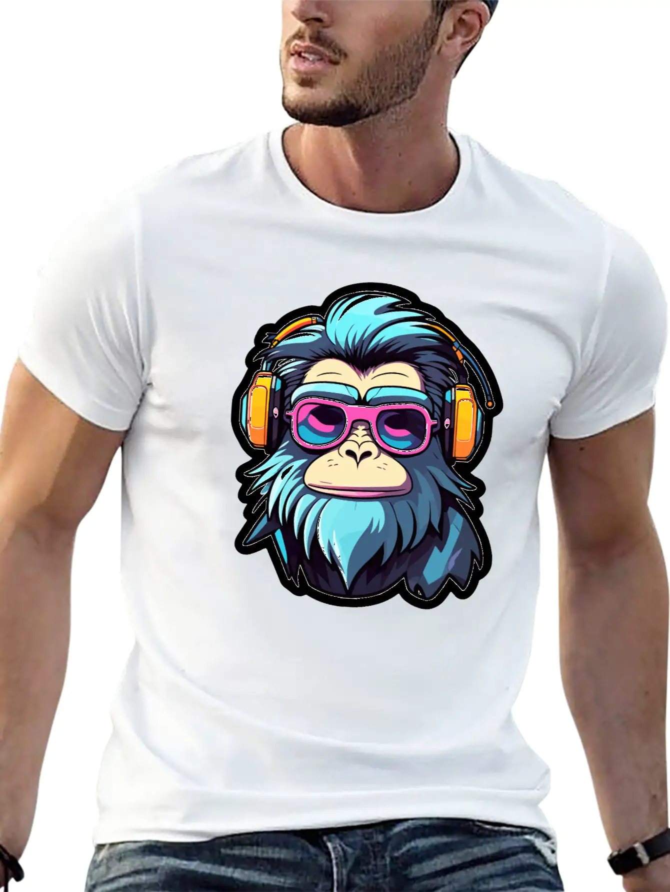 Ape Monkey Illustration Unisex Casual T-Shirt – Clean Design For Daily Comfort