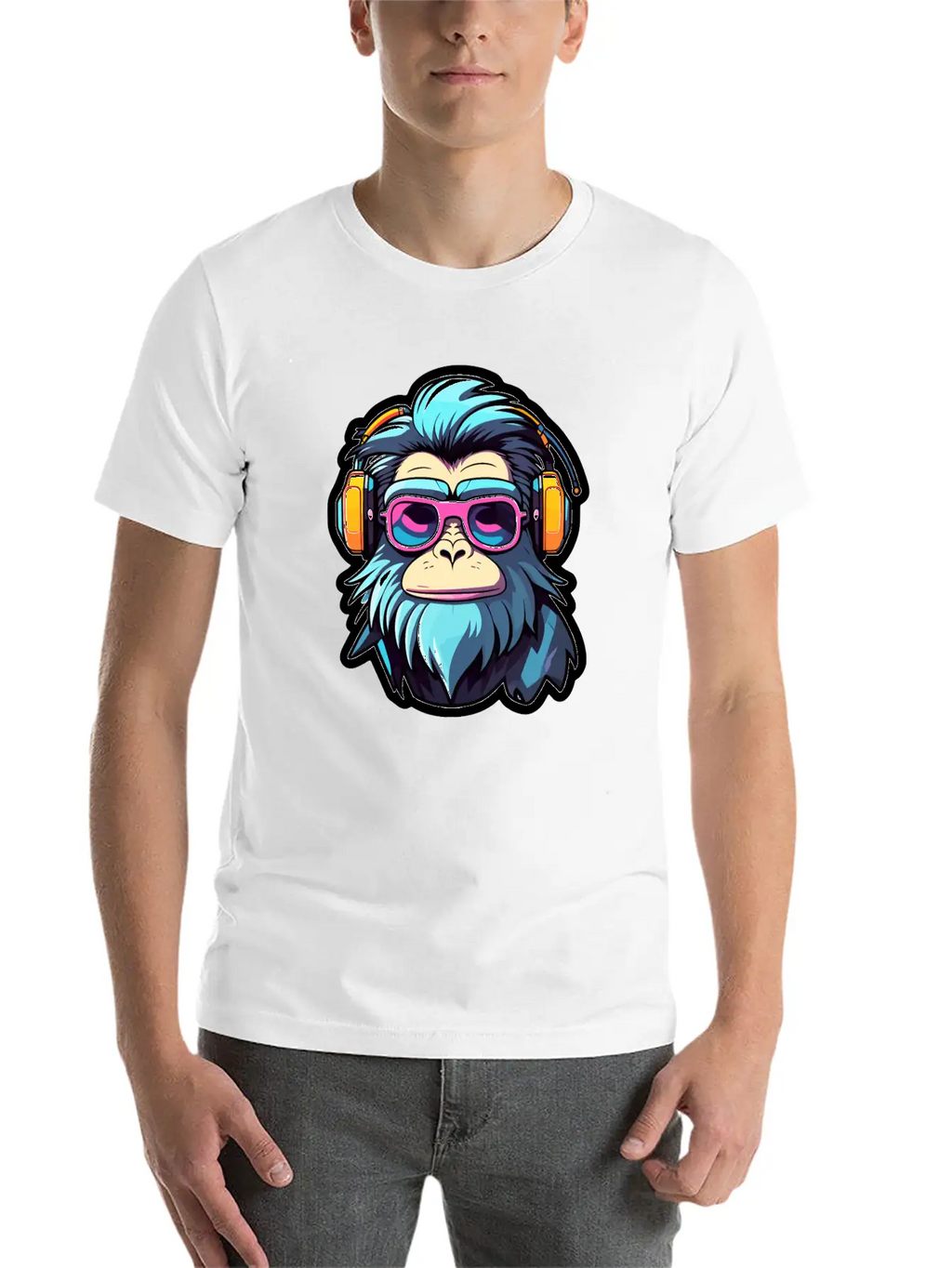 Ape Monkey Illustration Unisex Casual T-Shirt – Clean Design For Daily Comfort