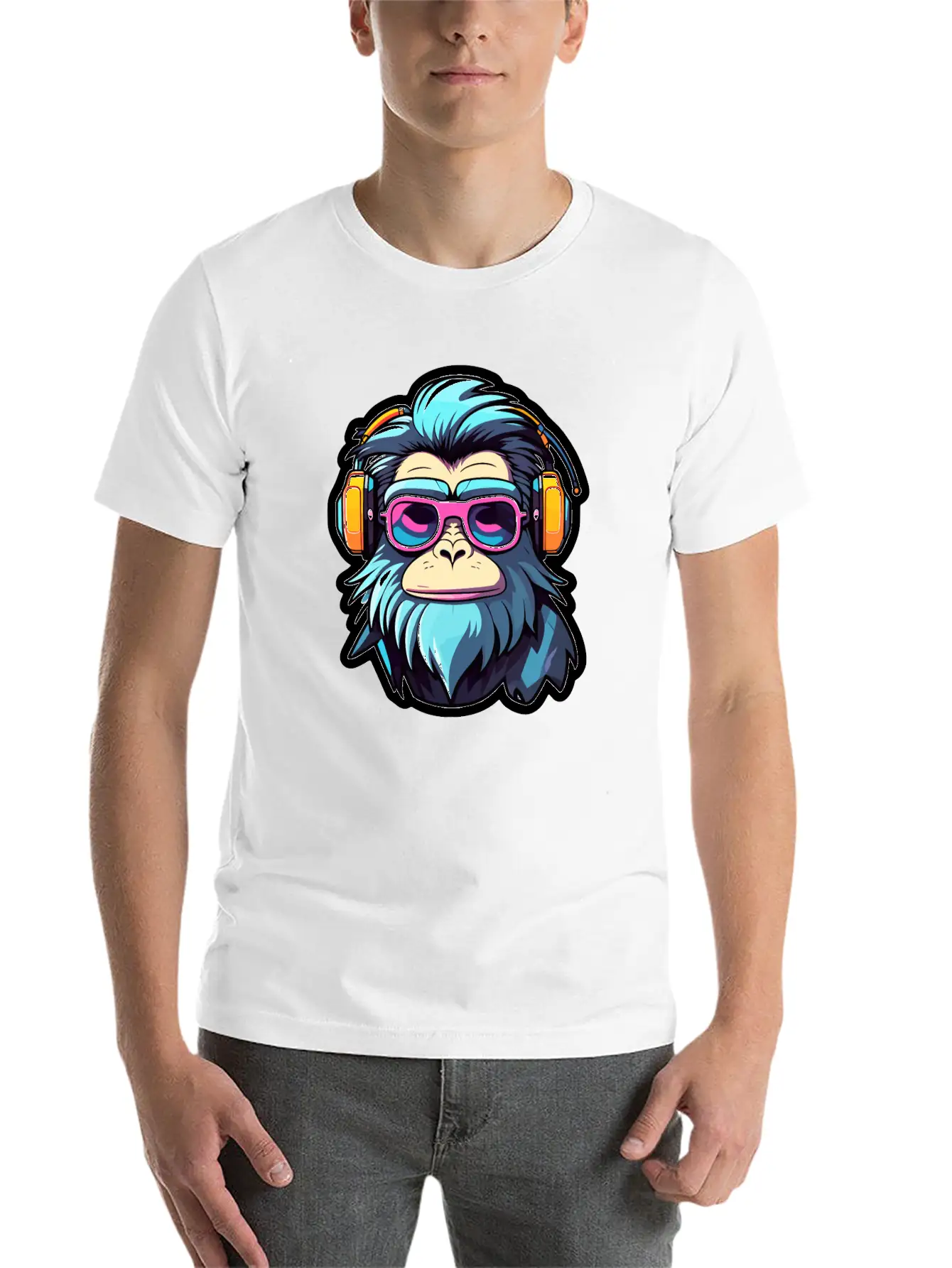 Ape Monkey Illustration Unisex Casual T-Shirt – Clean Design For Daily Comfort