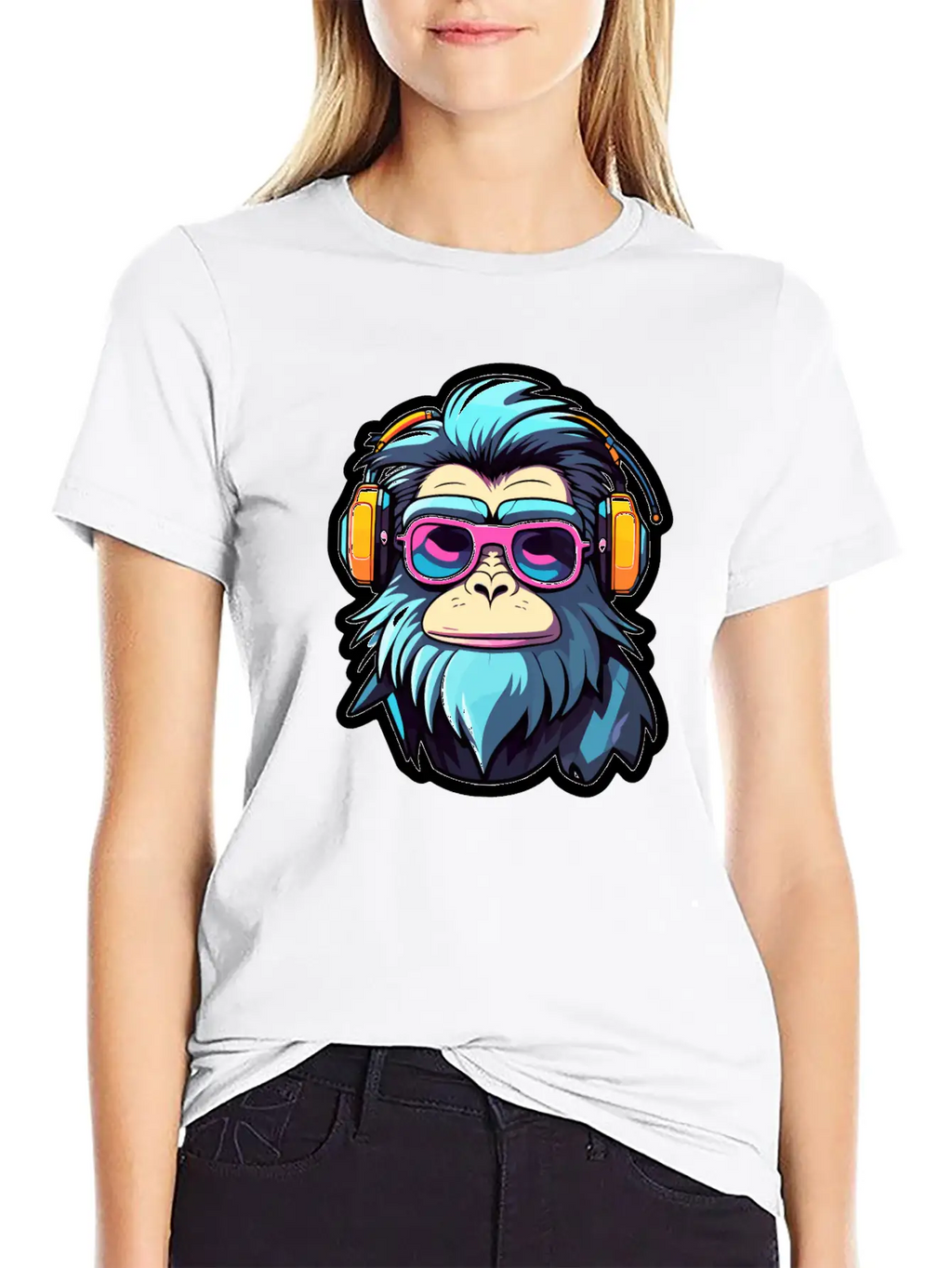 Ape Monkey Illustration Unisex Casual T-Shirt – Clean Design For Daily Comfort