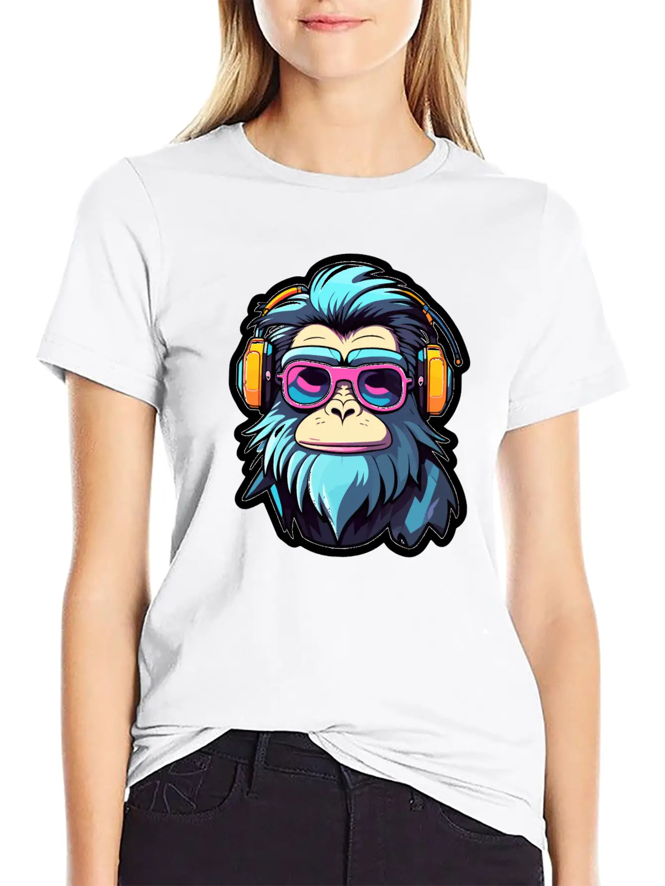 Ape Monkey Illustration Unisex Casual T-Shirt – Clean Design For Daily Comfort