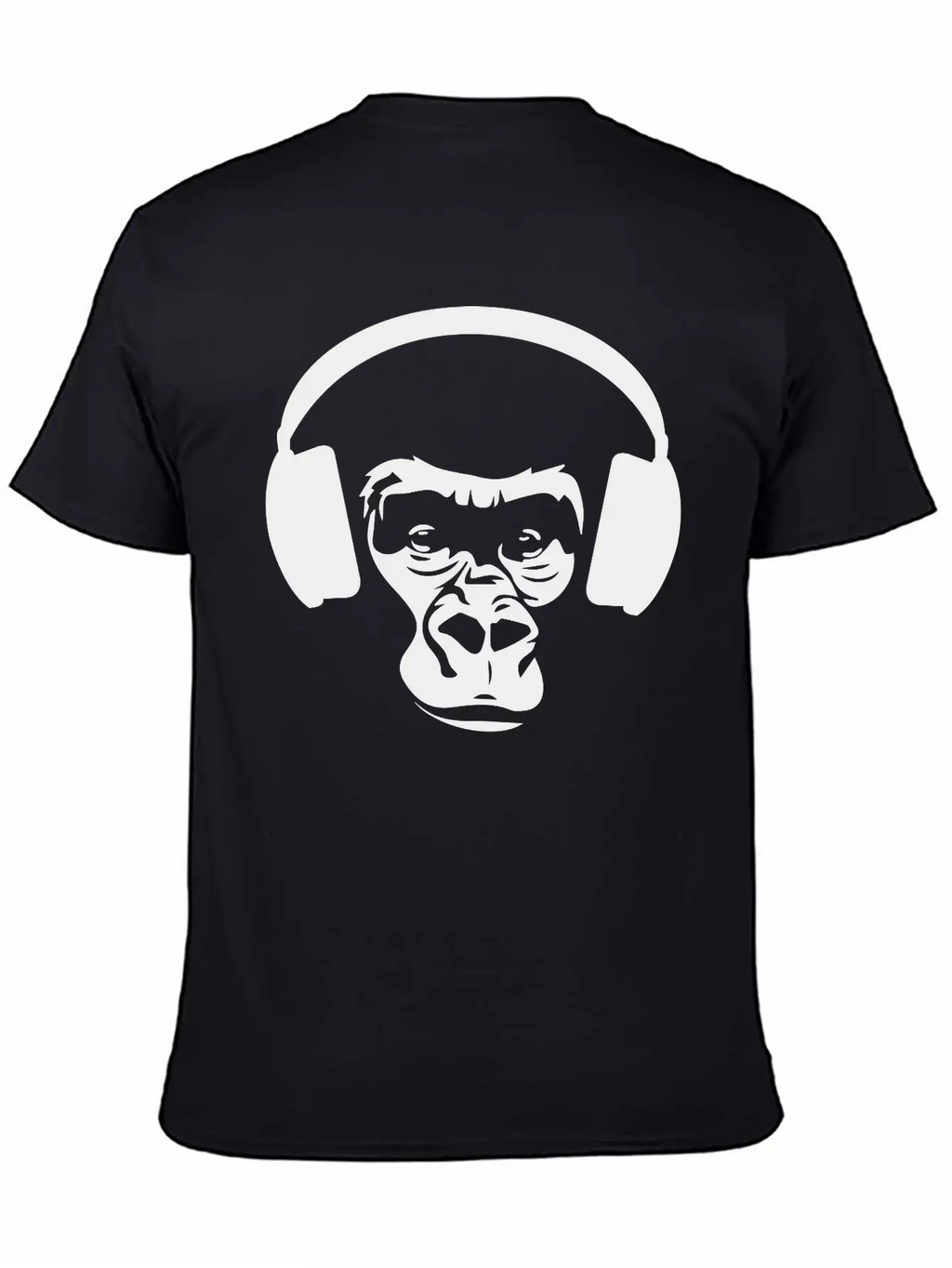 Ape With Headphones Unisex Short Sleeve Soft Cotton T-Shirt – Casual Everyday Wear