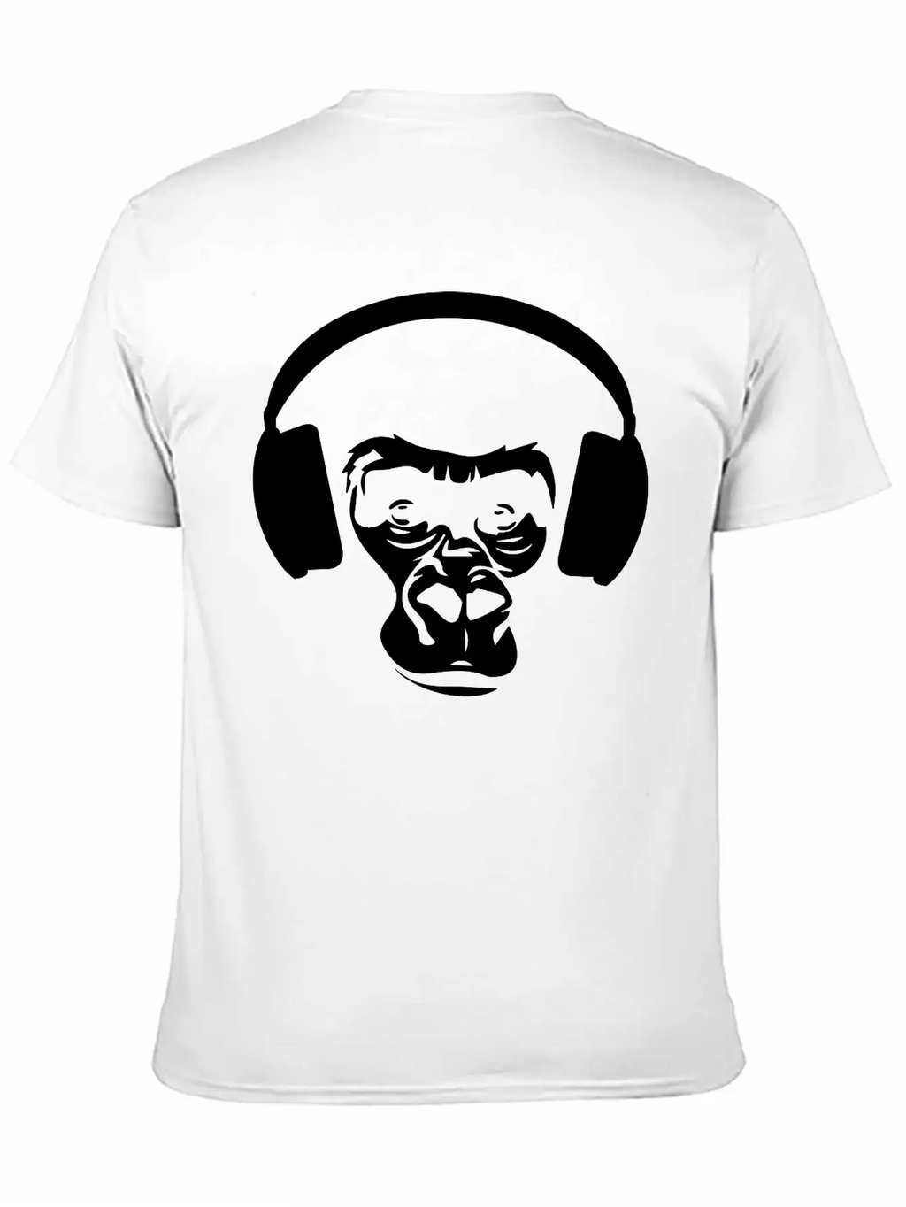 Ape With Headphones Unisex Short Sleeve Soft Cotton T-Shirt – Casual Everyday Wear